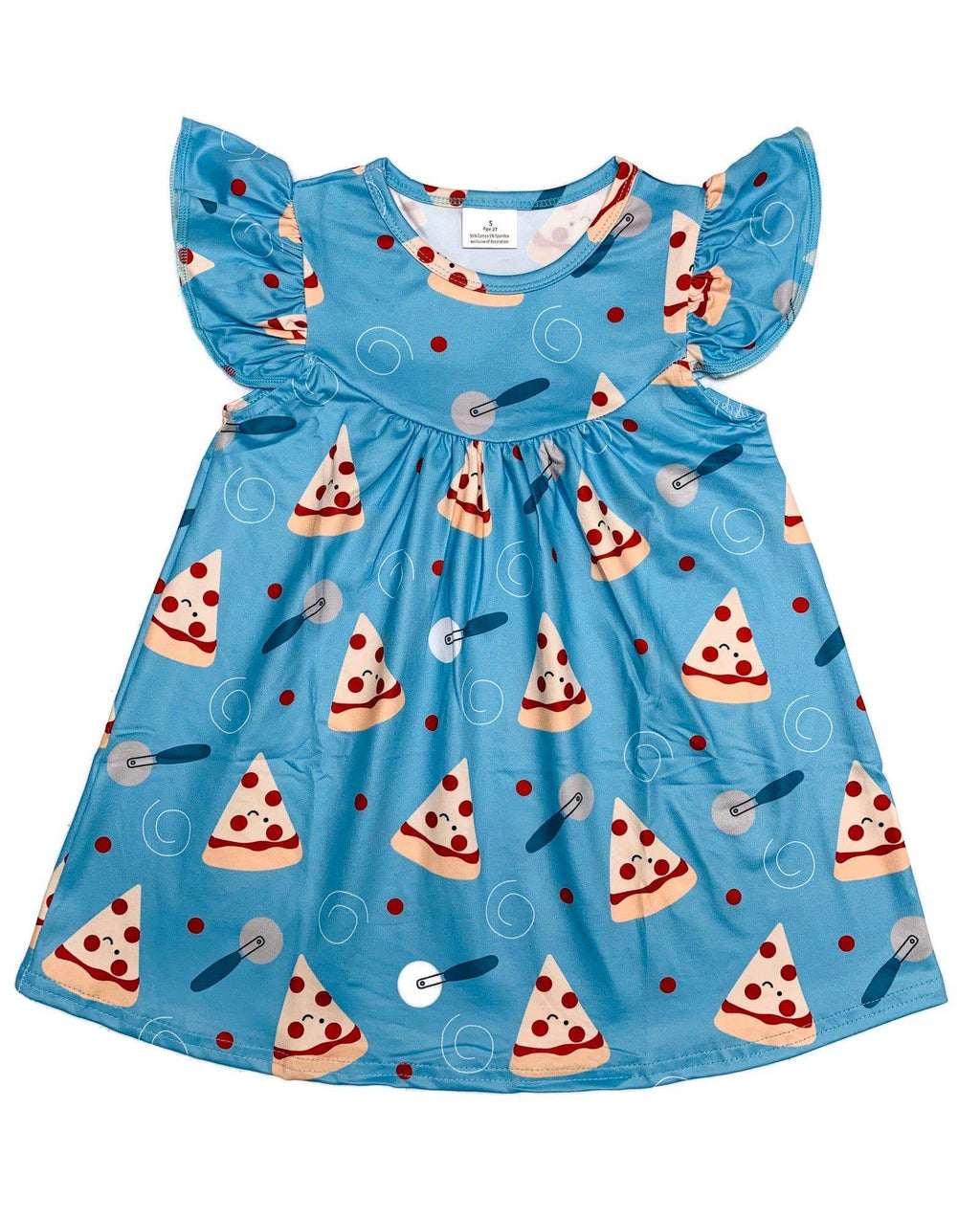 Pizza Flutter Milk Silk Dress