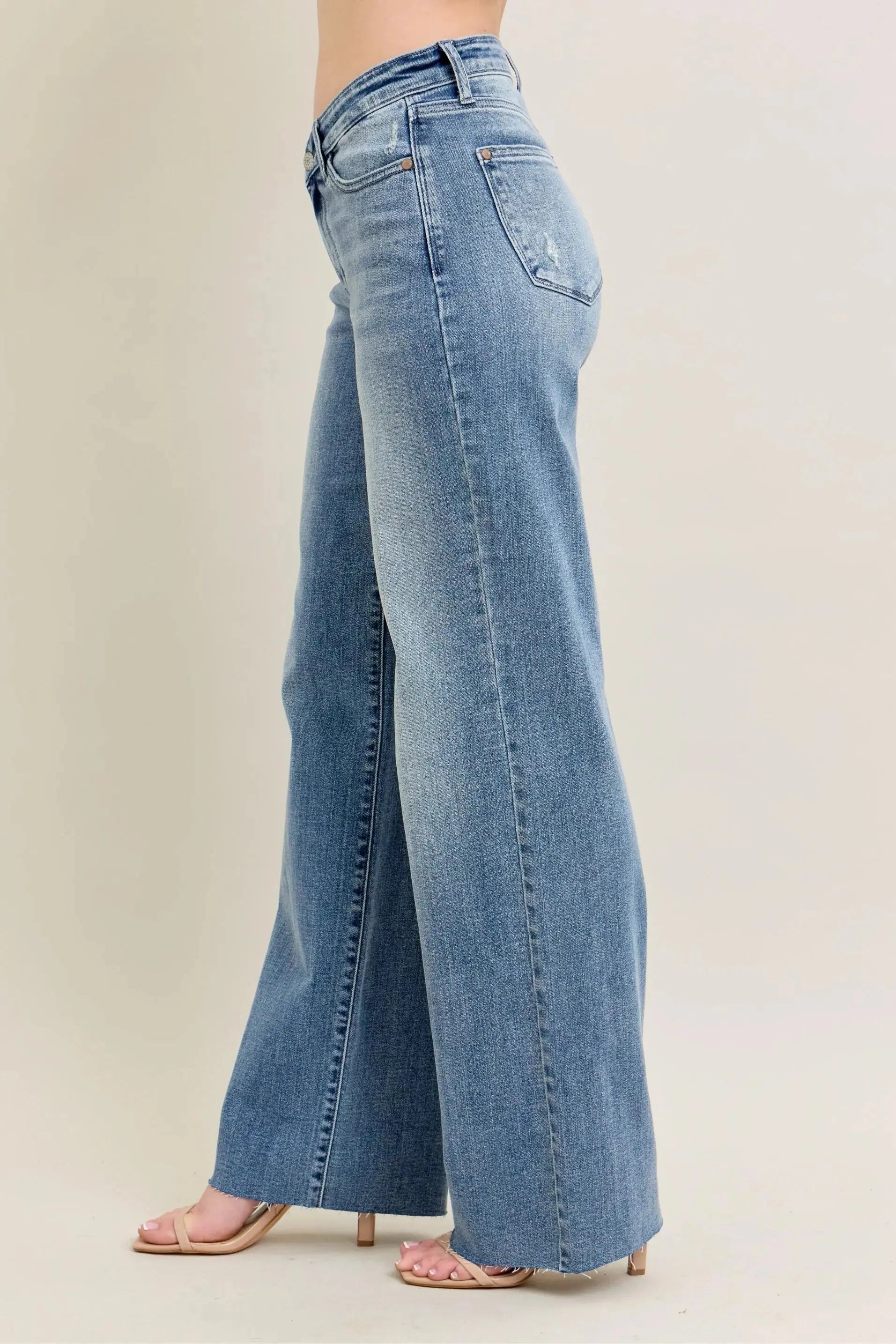 V-Front Baggy Judy Blue Jeans - Full & Plus Sizes