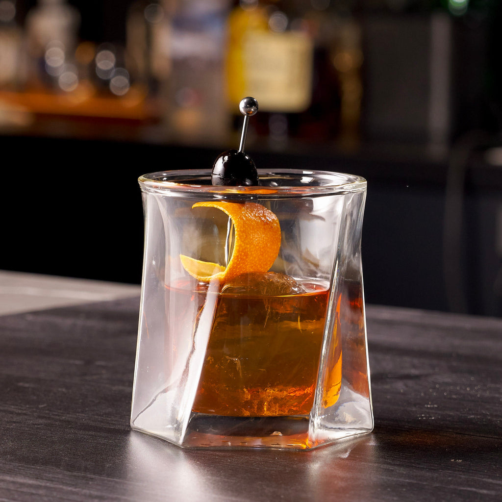 Double Wall Hexagon Whiskey Glasses - 10oz