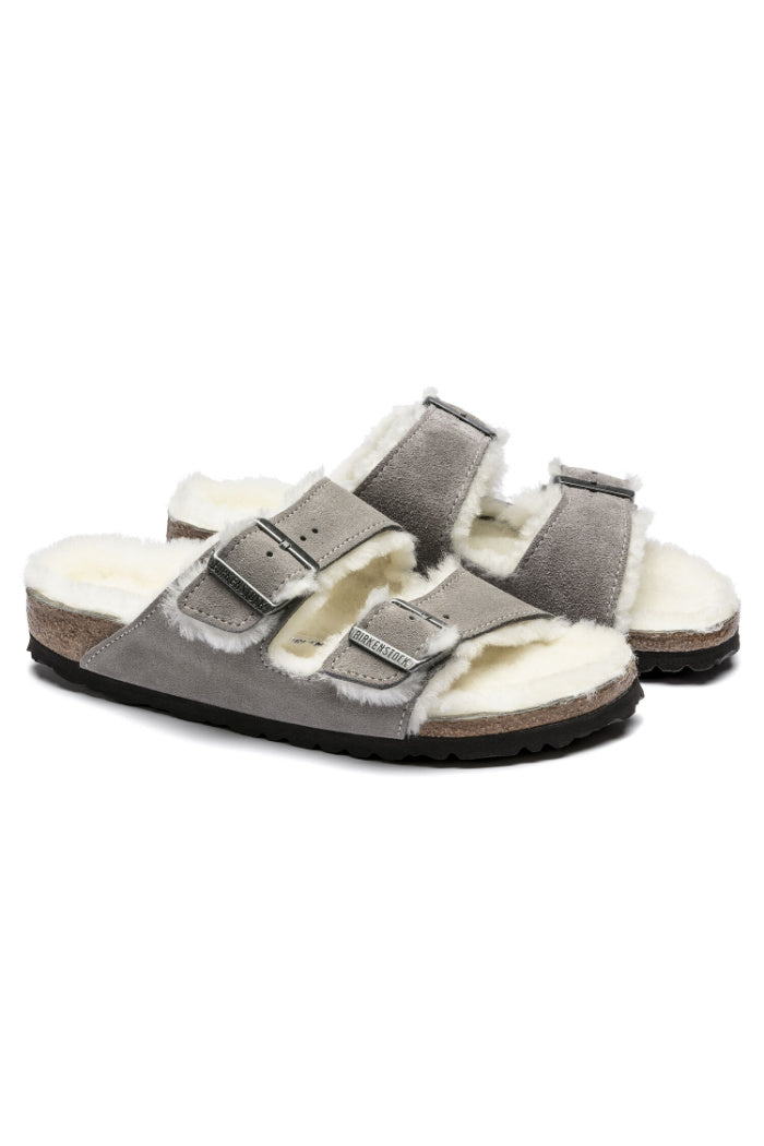 Birkenstock Arizona Fur in Coin