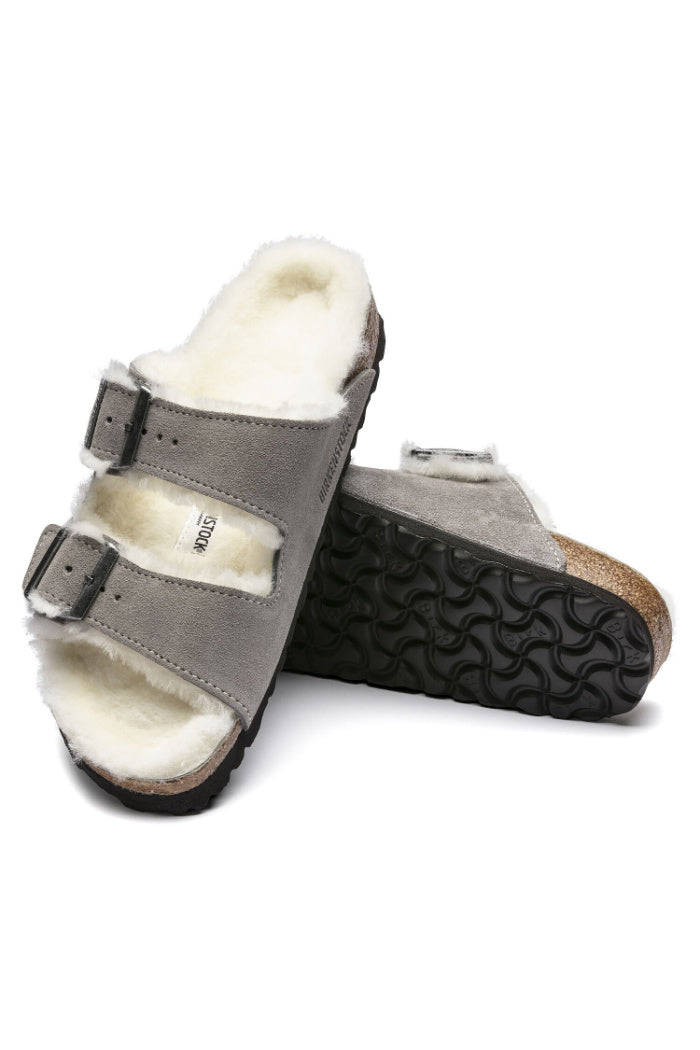 Birkenstock Arizona Fur in Coin