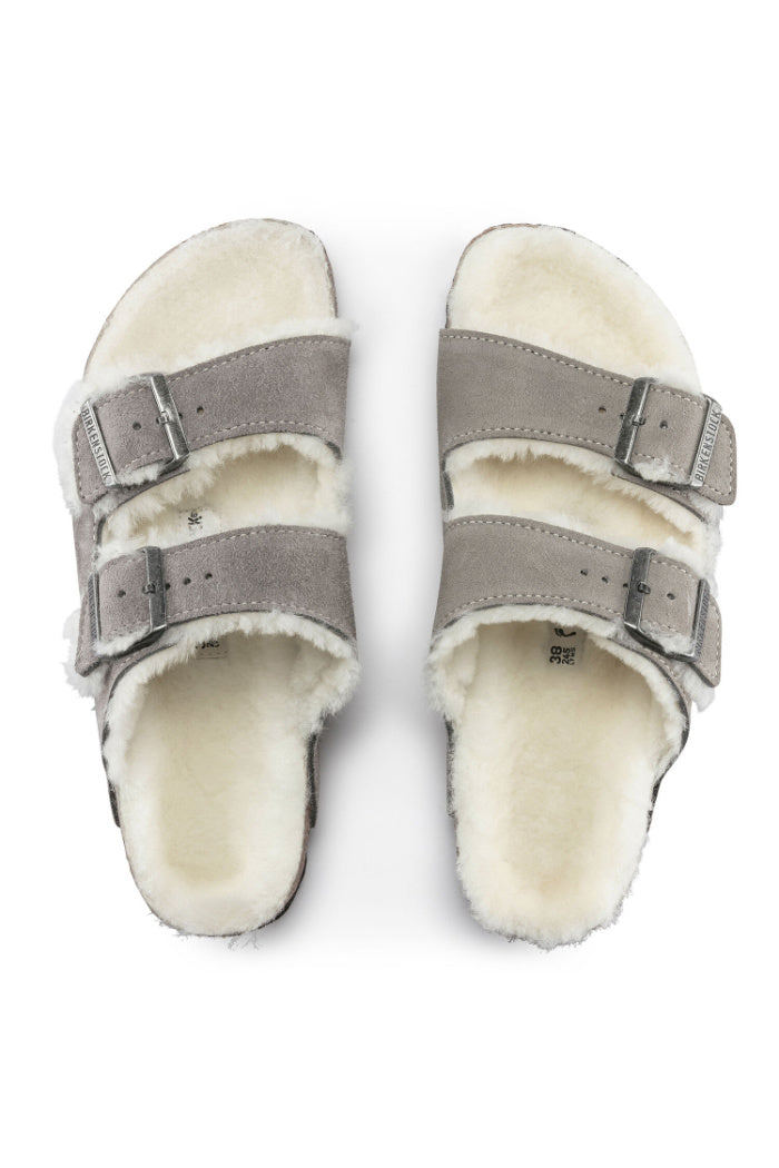 Birkenstock Arizona Fur in Coin