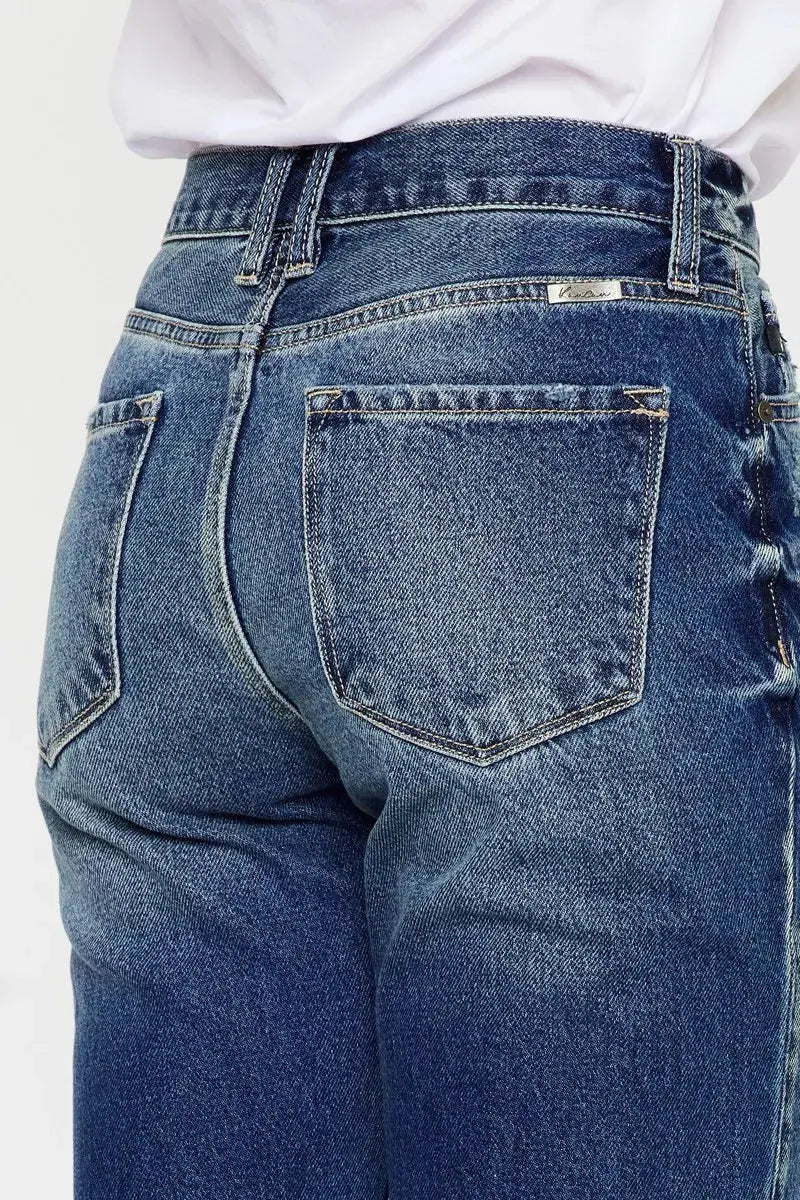 High Rise Distressed Kancan Mom Jeans