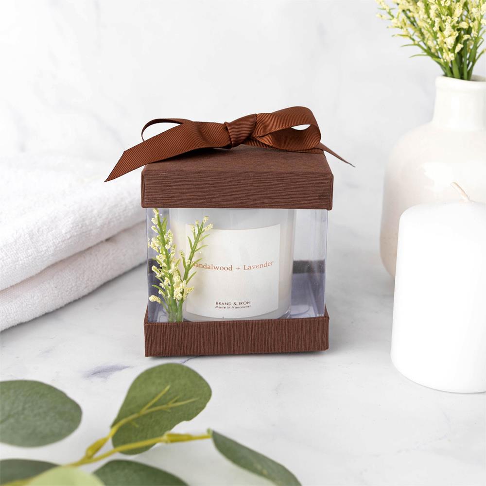 Clear Plastic Gift Boxes Brown Bakery Boxes With Base Lid & Ribbon