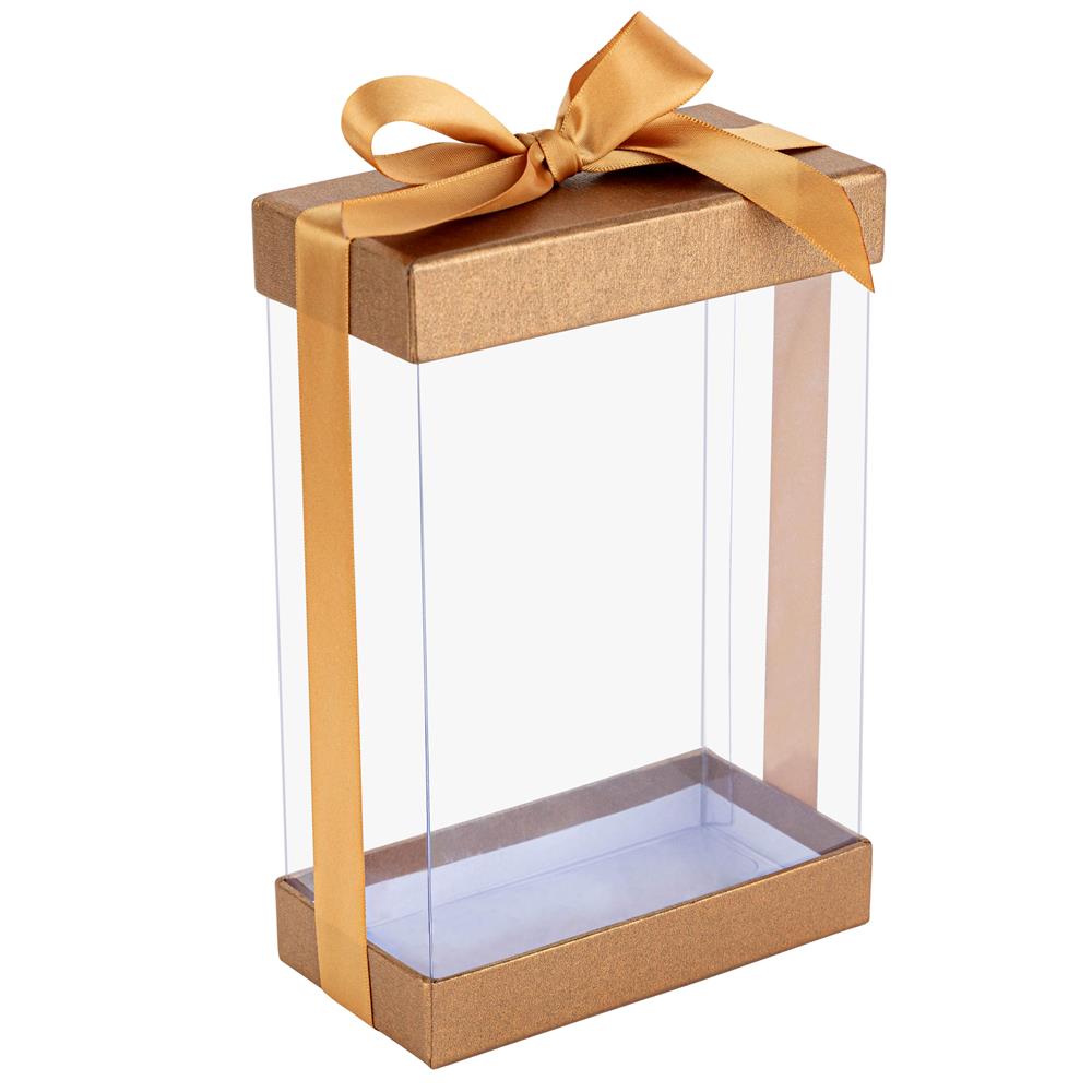 Plastic Gift Boxes 7.5X5X2.5" 6 Pack Bakery Boxes With Base Lid & Ribbon