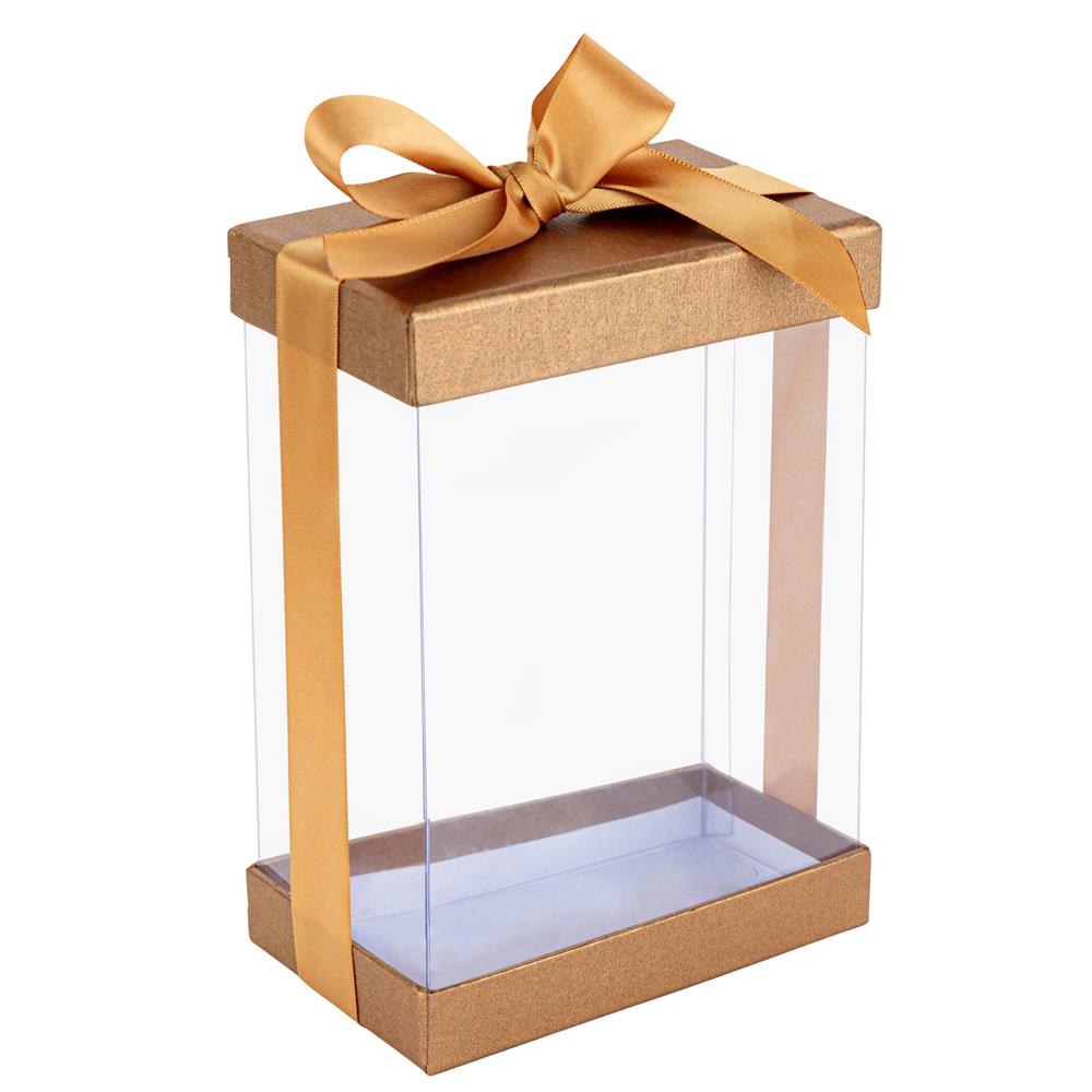 Clear 7X5X3" Gift Boxes 6 Pack Bakery Boxes With Base Lid & Ribbon