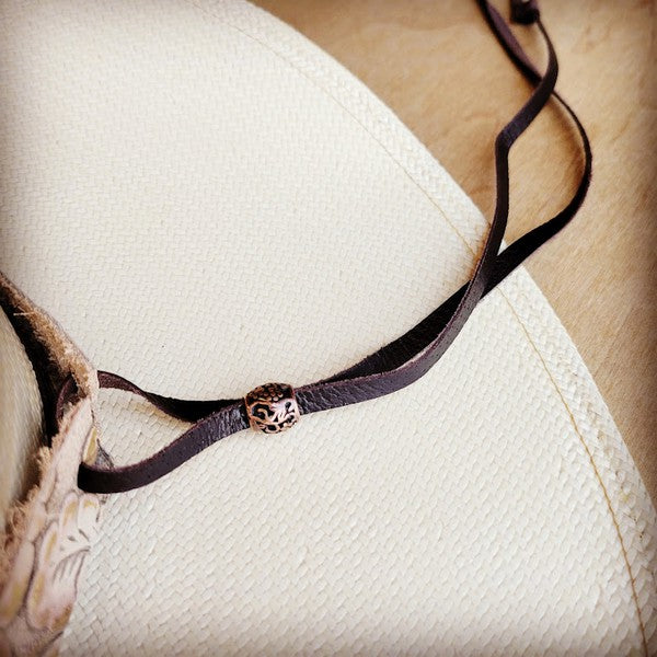 Brown Laredo Embossed Leather Hat Band