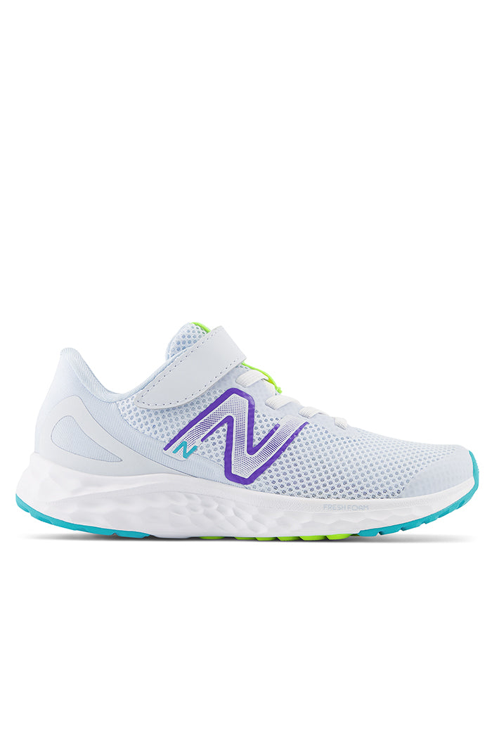 New Balance Little Kids Fresh Foam Arishi v4 Bungee Lace with Top Strap in Blue