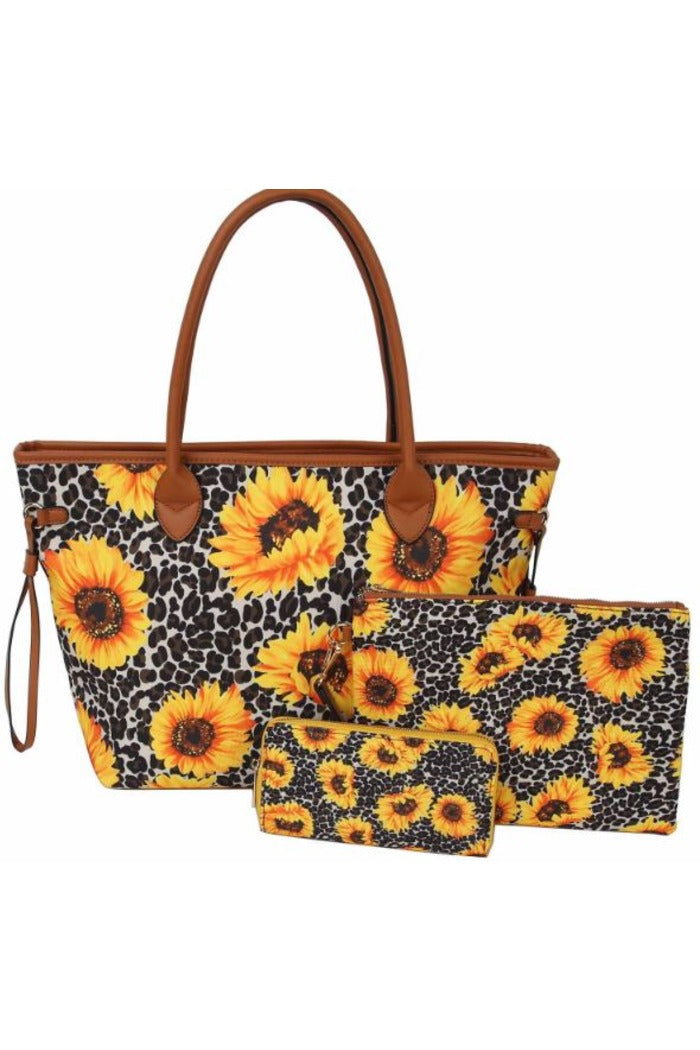 Leopard Cow Animal Flower Printed Handbag