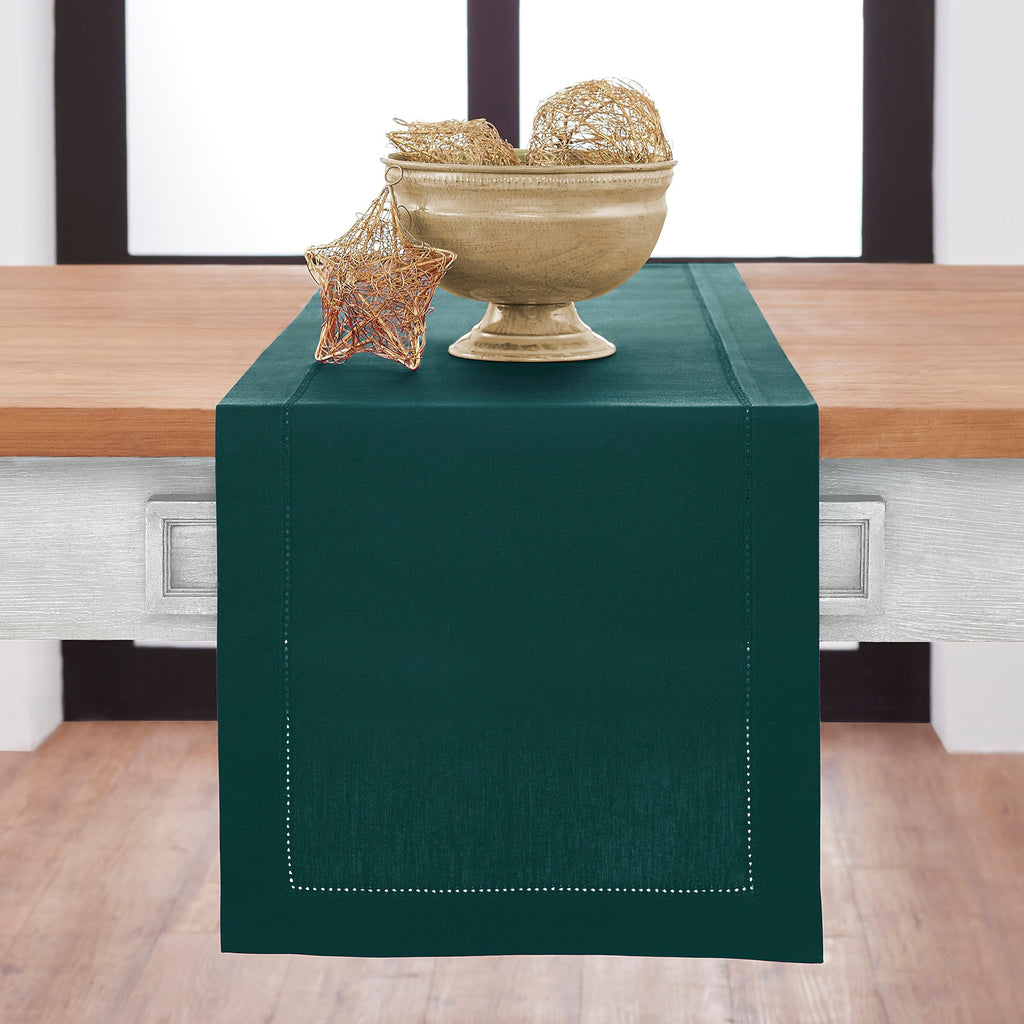 Cotton Linen Hemstitch Table Runner