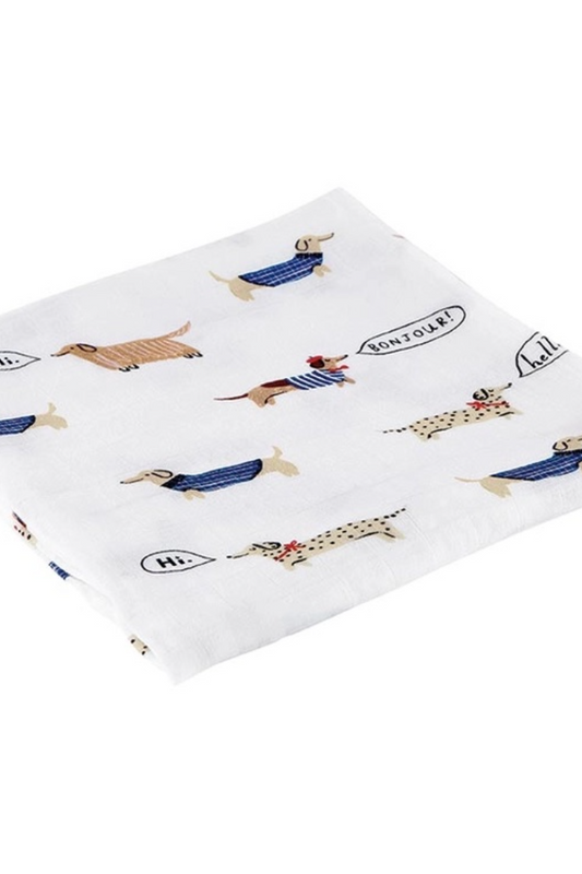 Swaddle Blanket - Bonjour Dogs