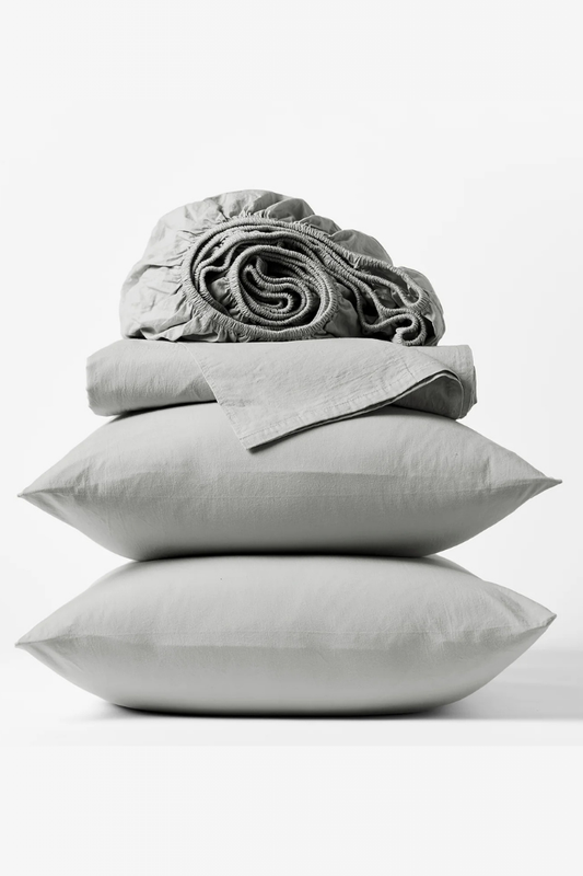 Organic Crinkled Percale Sheet Set - Queen