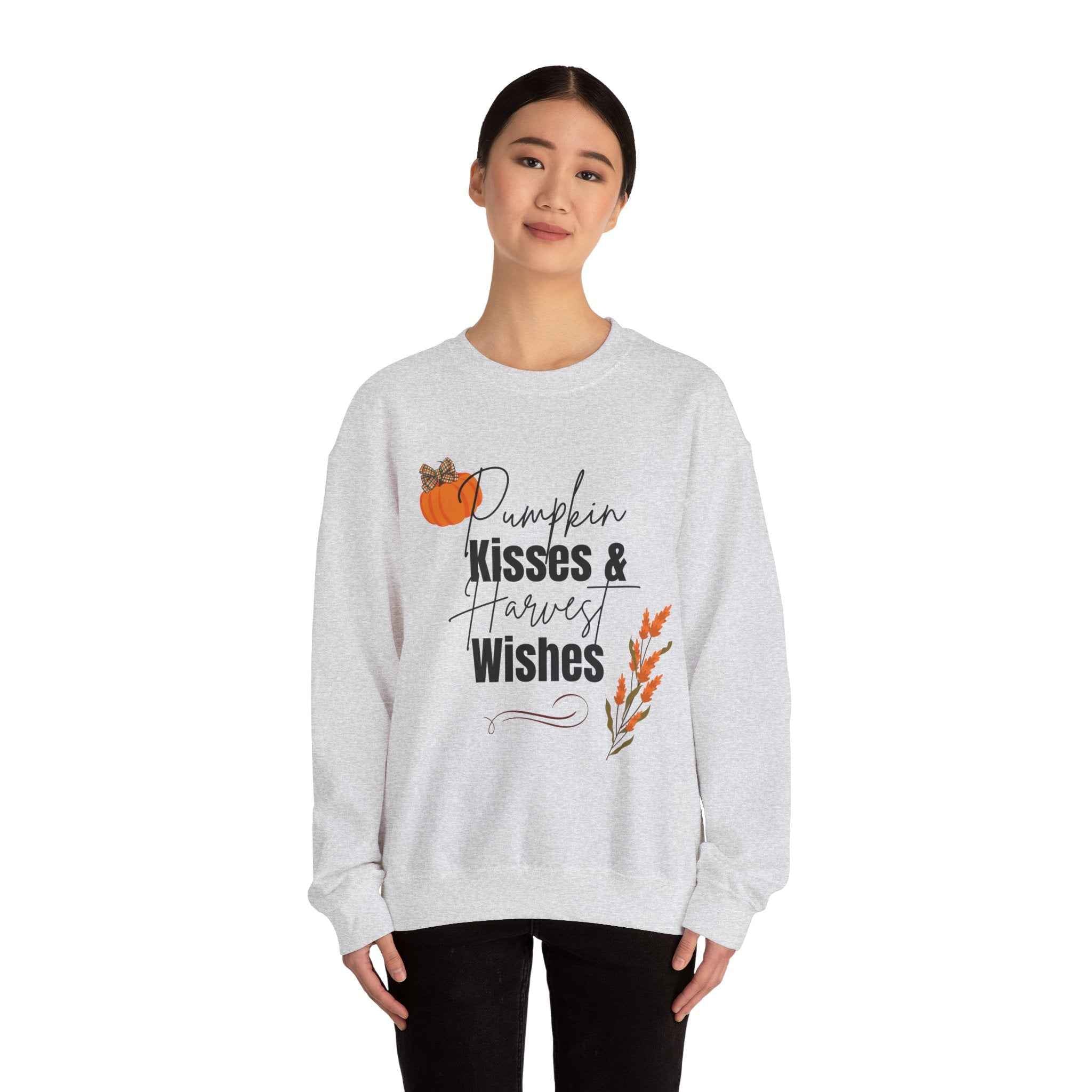 Pumpkin Kisses: Crewneck Adult Sweatshirt Women's Top