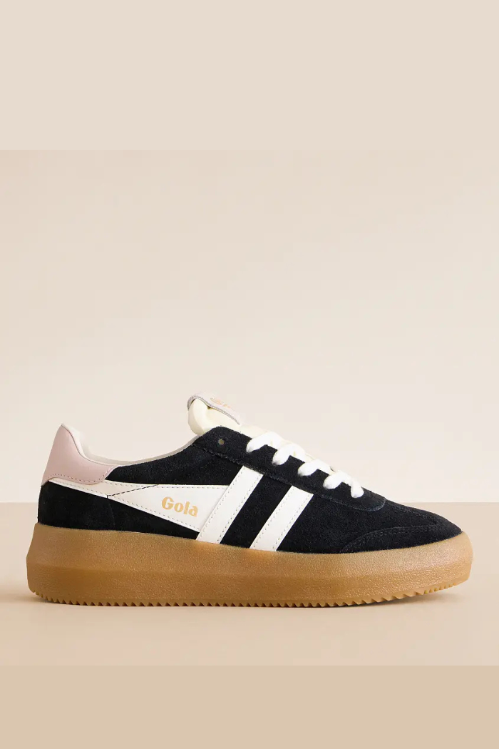 Athena Suede Sneaker - Black/Off White/Rose/Gum