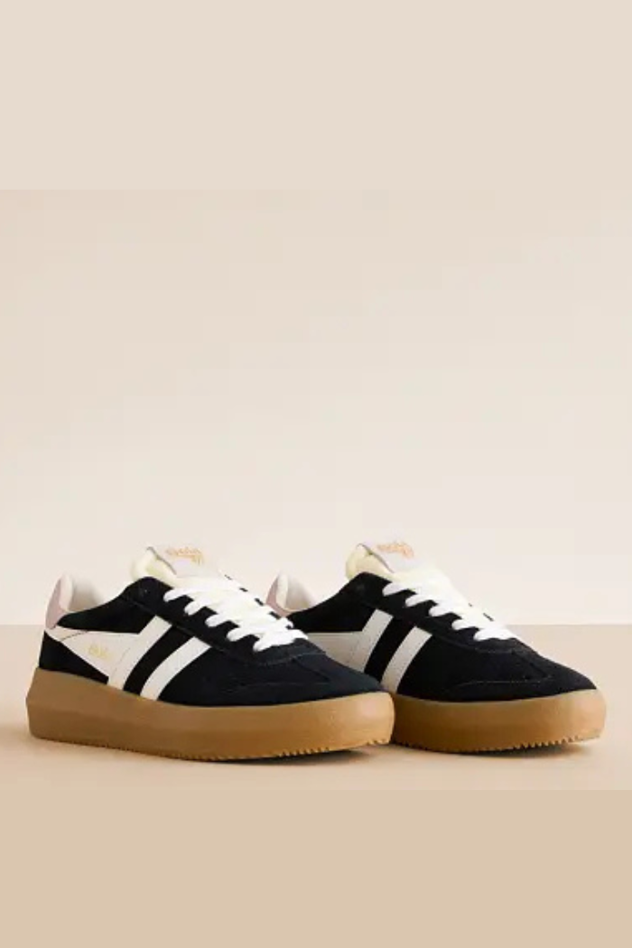 Athena Suede Sneaker - Black/Off White/Rose/Gum