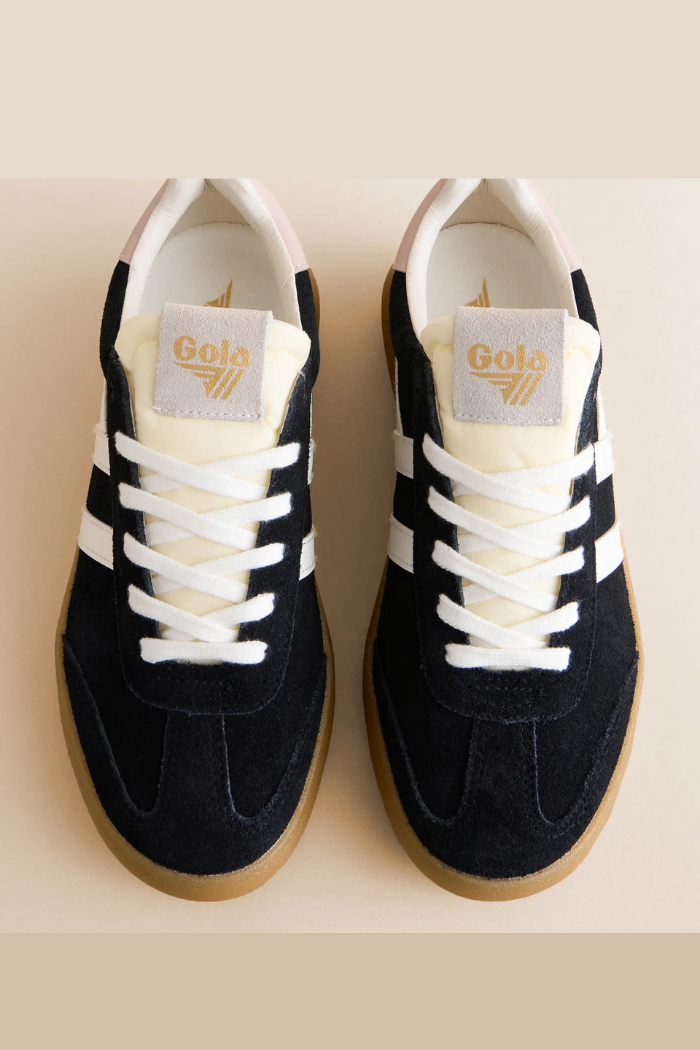Athena Suede Sneaker - Black/Off White/Rose/Gum