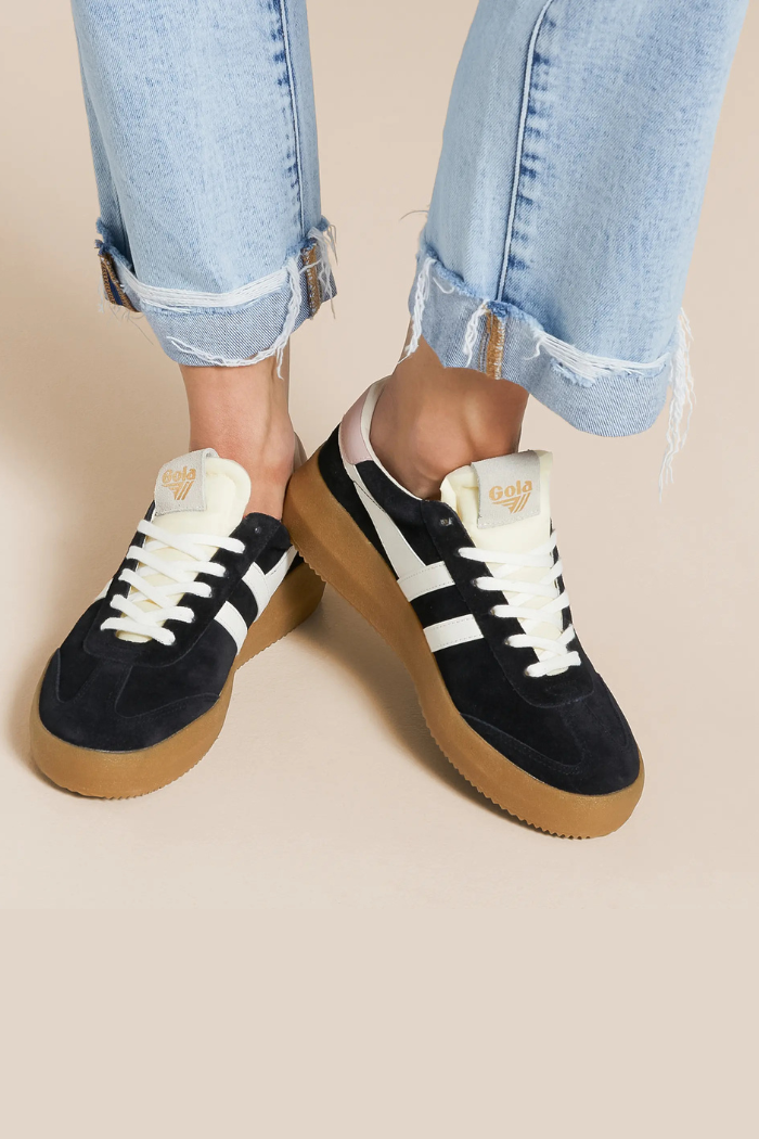 Athena Suede Sneaker - Black/Off White/Rose/Gum