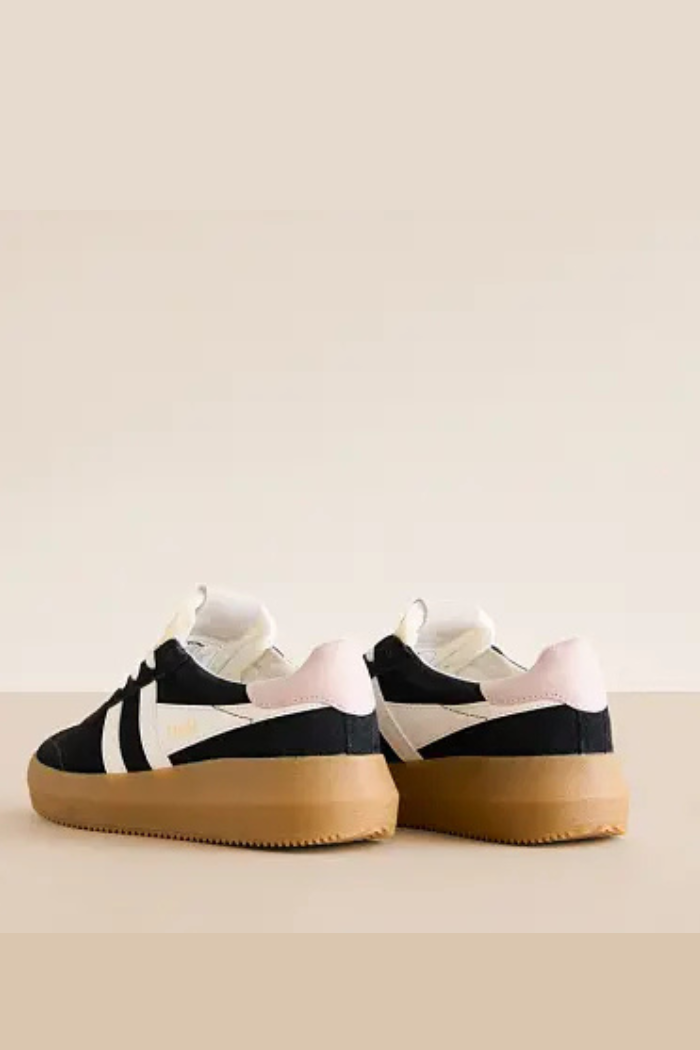 Athena Suede Sneaker - Black/Off White/Rose/Gum