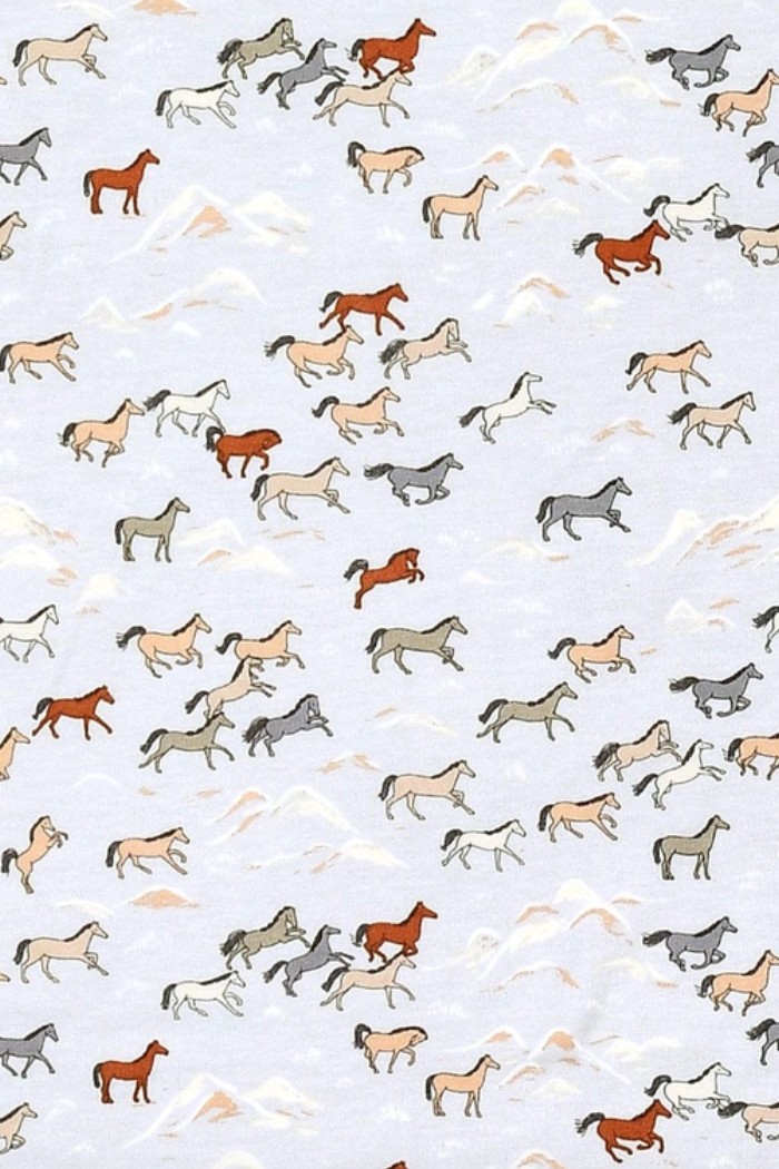 Bamboo Blend Baby Blanket - Wild Horses Wild Horses