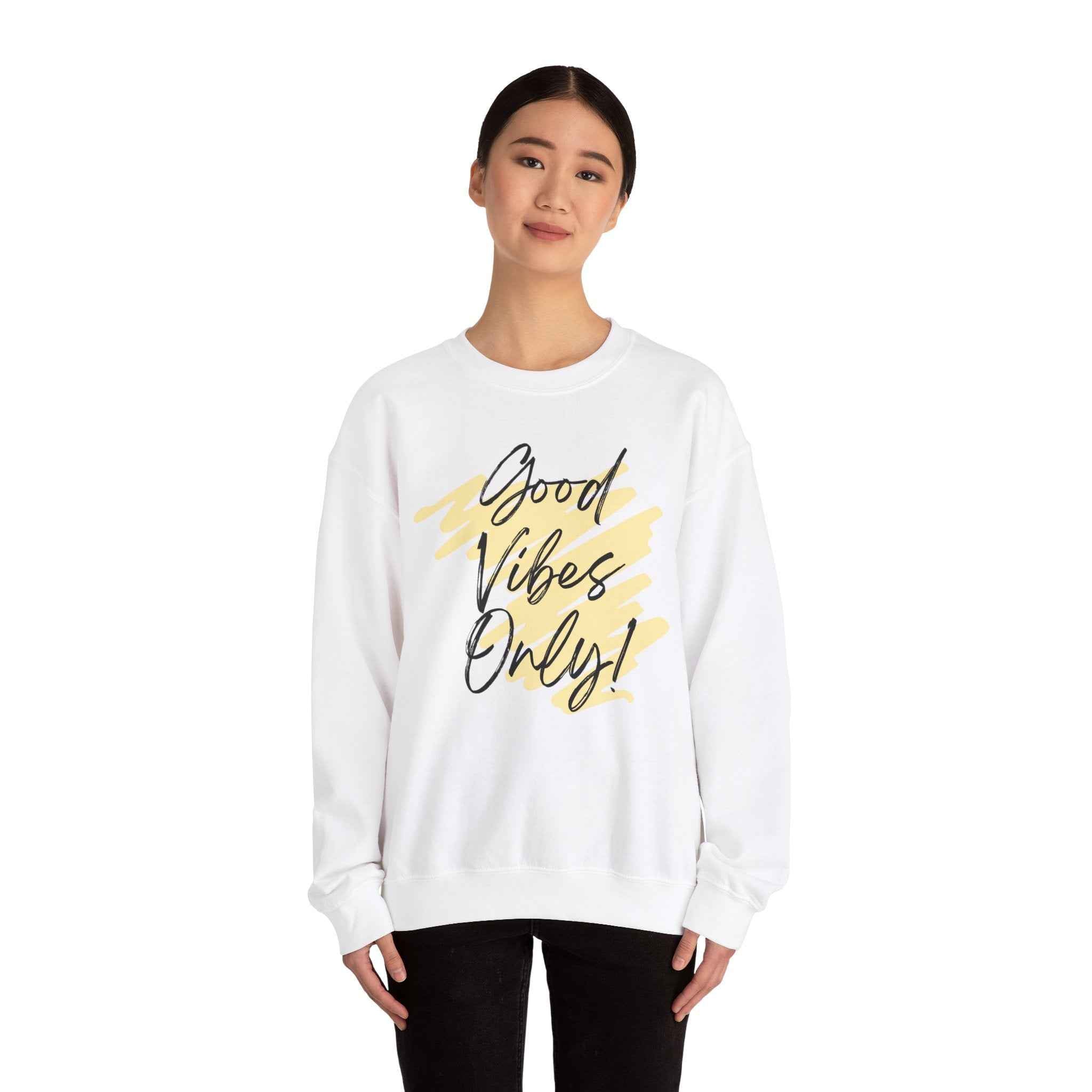 Vibes Phrase Good Vibes Crewneck Women's Top
