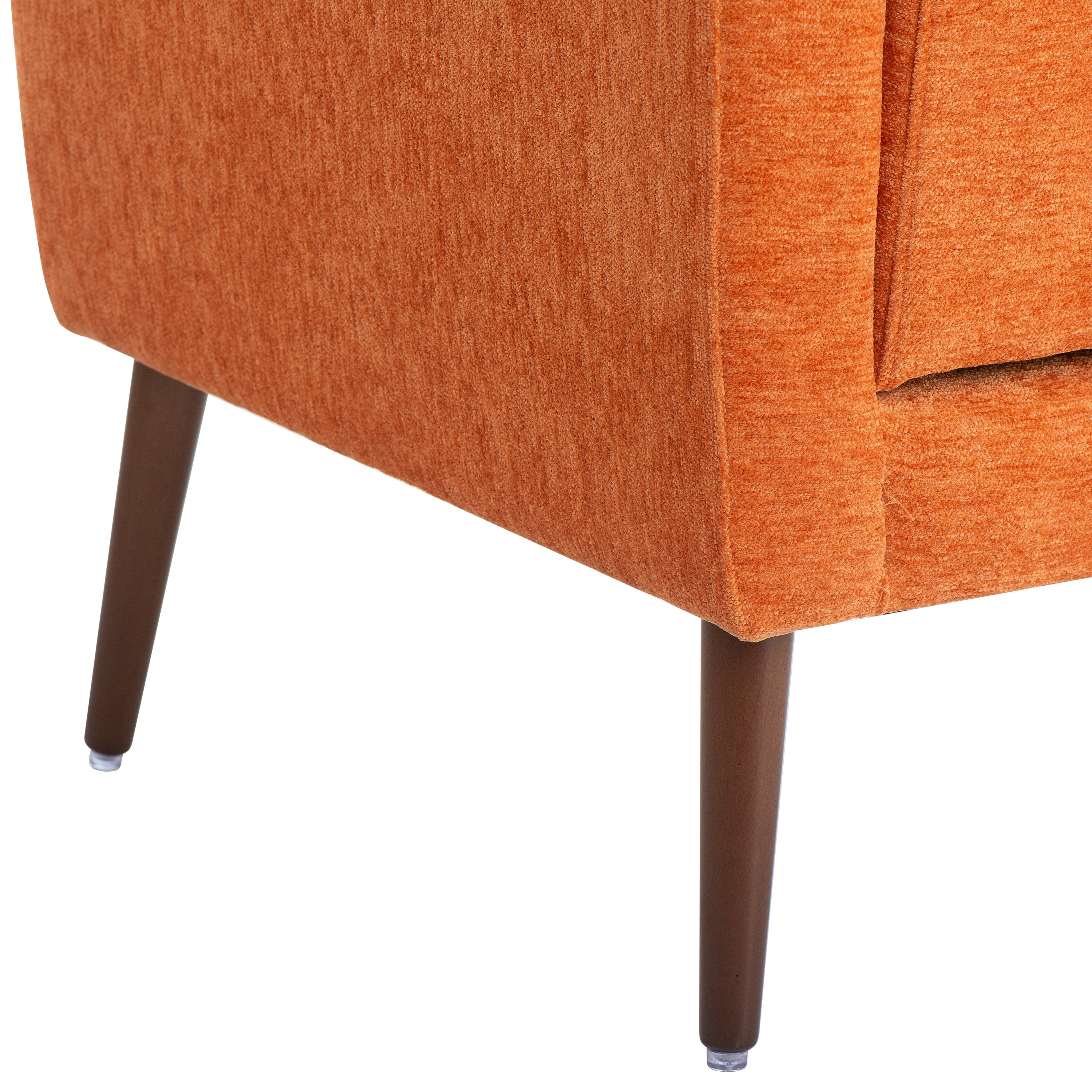 Modern Accent Chair Upholstered Foam Filled Living Room Chairs Comfy Reading Chair Mid Century Modern Chair (Orange)