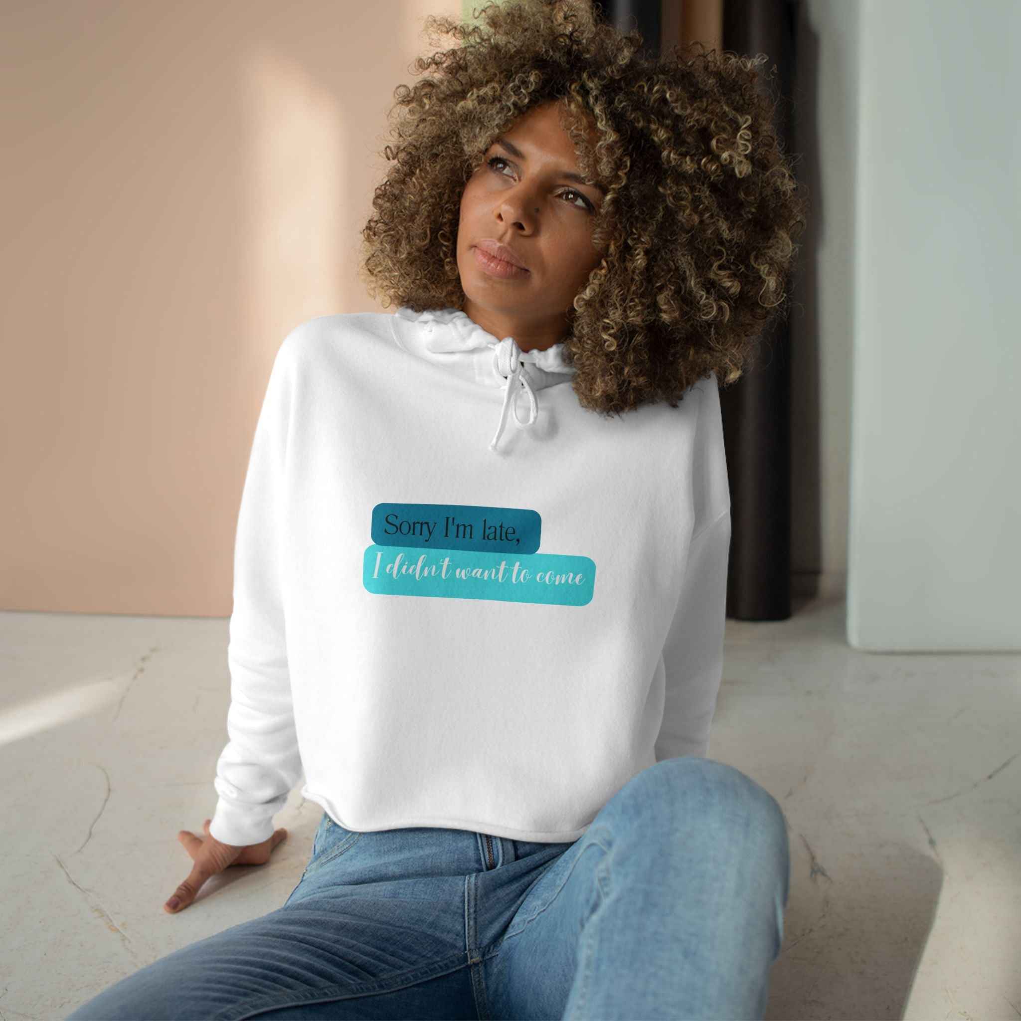 Sorry Crop Hoodie: Stylish Adult Sweatshirt for Comfort and Style Women's Top