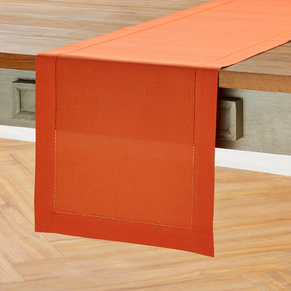 Cotton Linen Hemstitch Table Runner