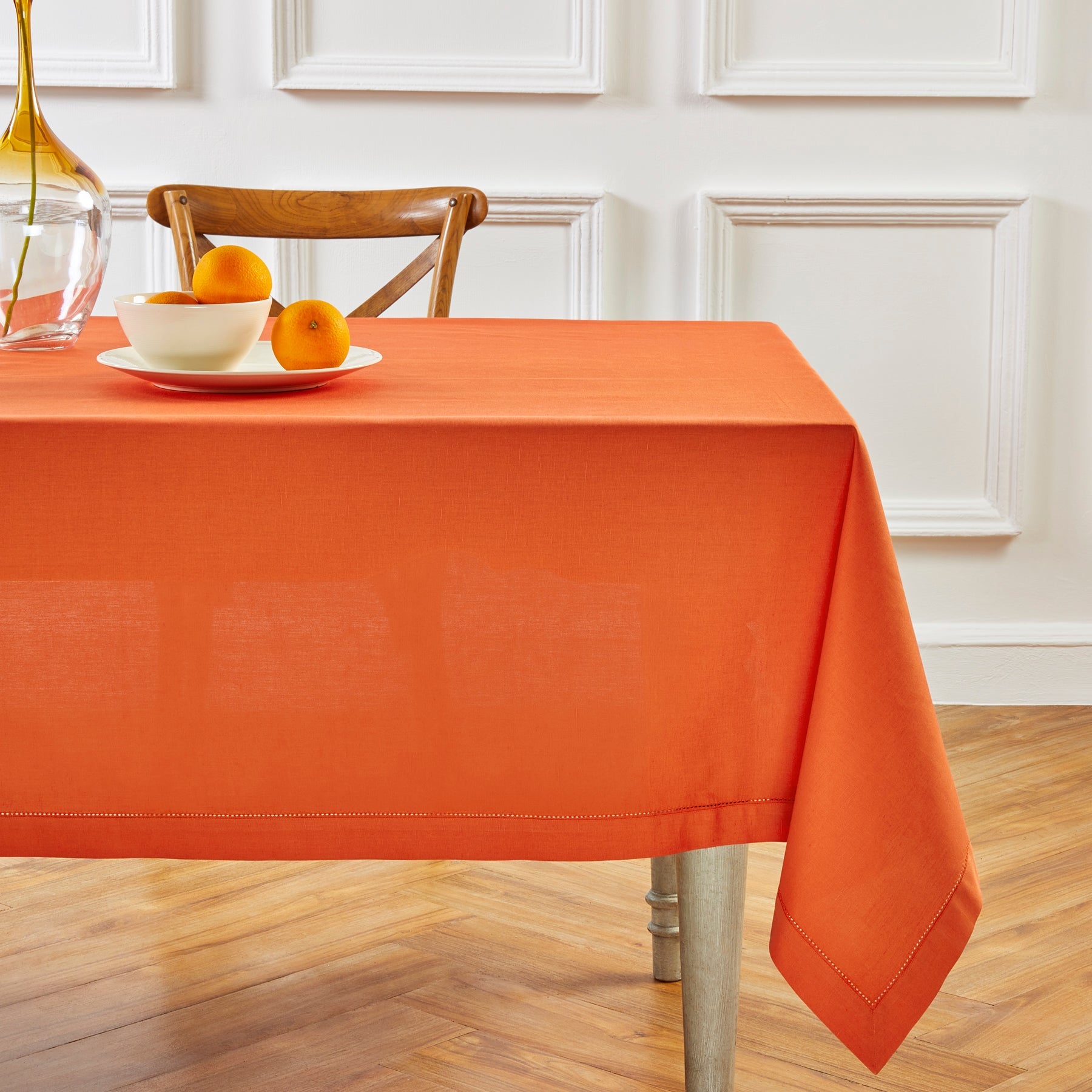Cotton Linen Hemstitch Tablecloth