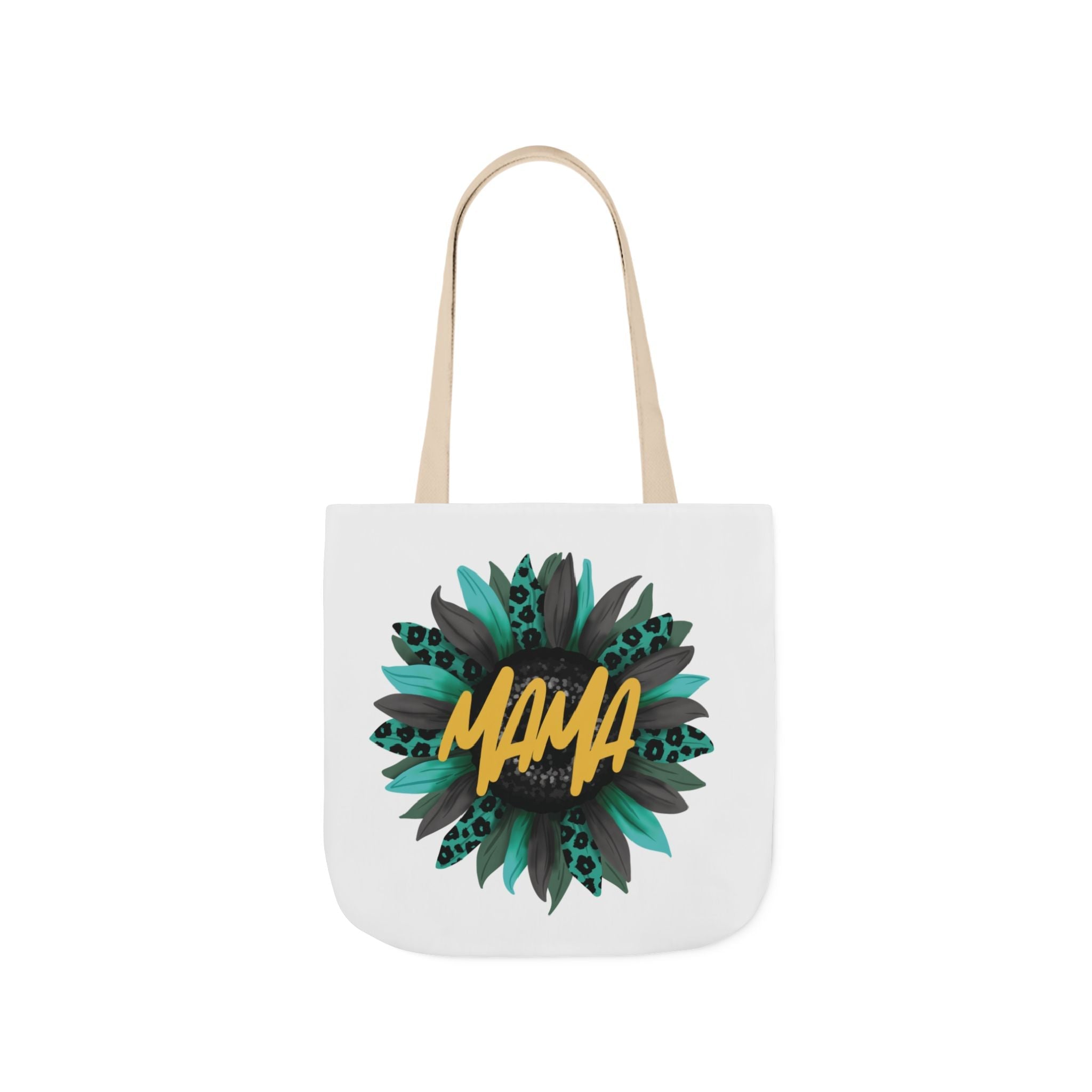 Floral Mama Canvas Tote Bag with 5-Color Straps, Eco-Friendly Shopping Bag, Gift for Mom, Mother's Day Accessory, Reusable Grocery Bag