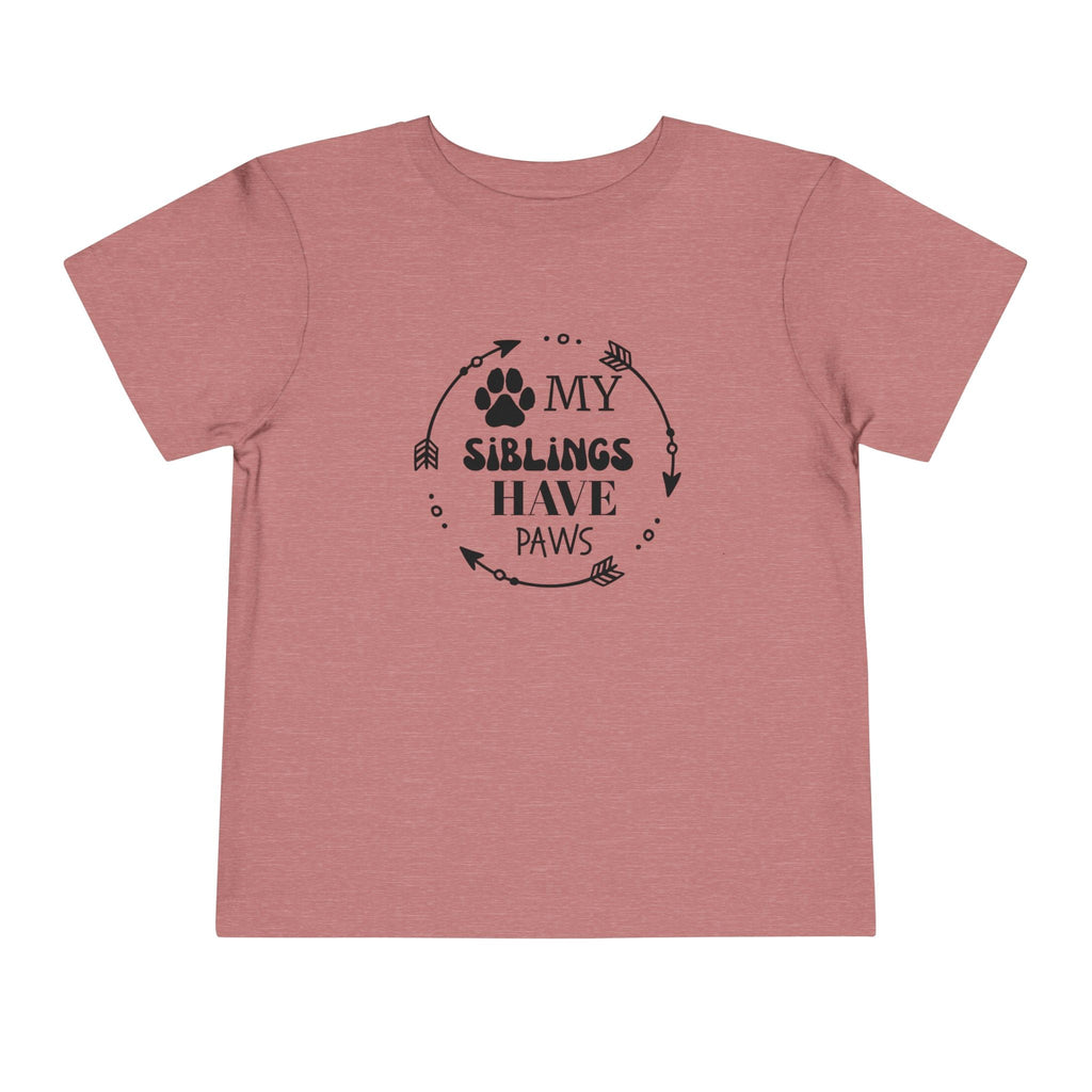 Adorable Toddler Short Sleeve Tee - "My Siblings Have Paws" Pet Lover Gift, Dog/Cat Family Shirt, Cute Kids Apparel for Pet Lovers, [...]