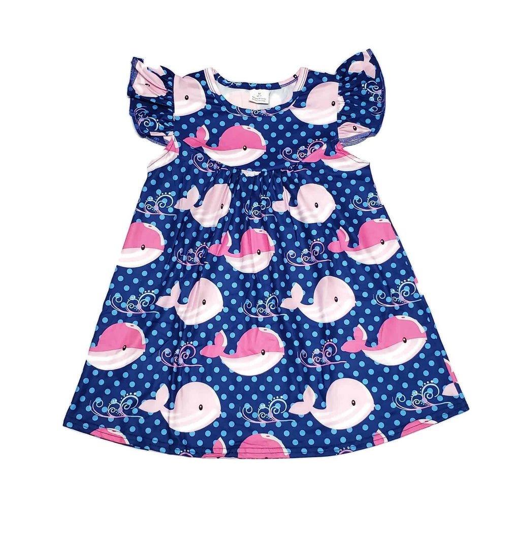 Whale Of A Time Milk Silk Flutter Dress