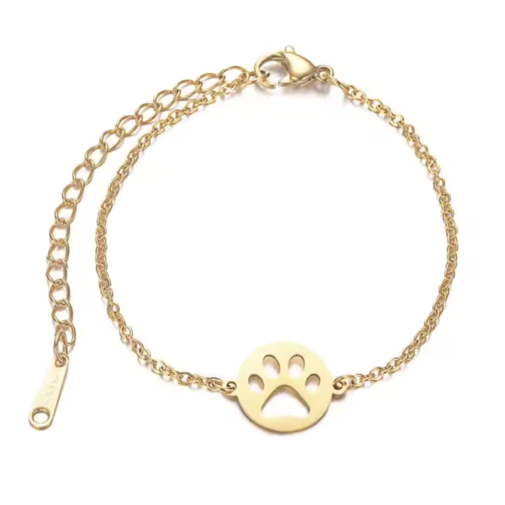 LoveyPaws Link Charm Paw Print  Bracelet