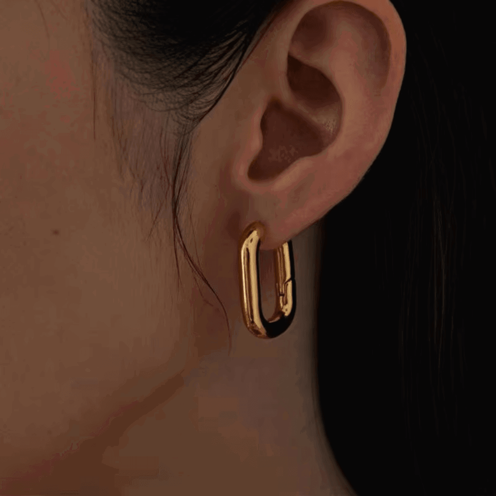 Lurienne Rectangle Hoop Earrings – Sleek & Stylish