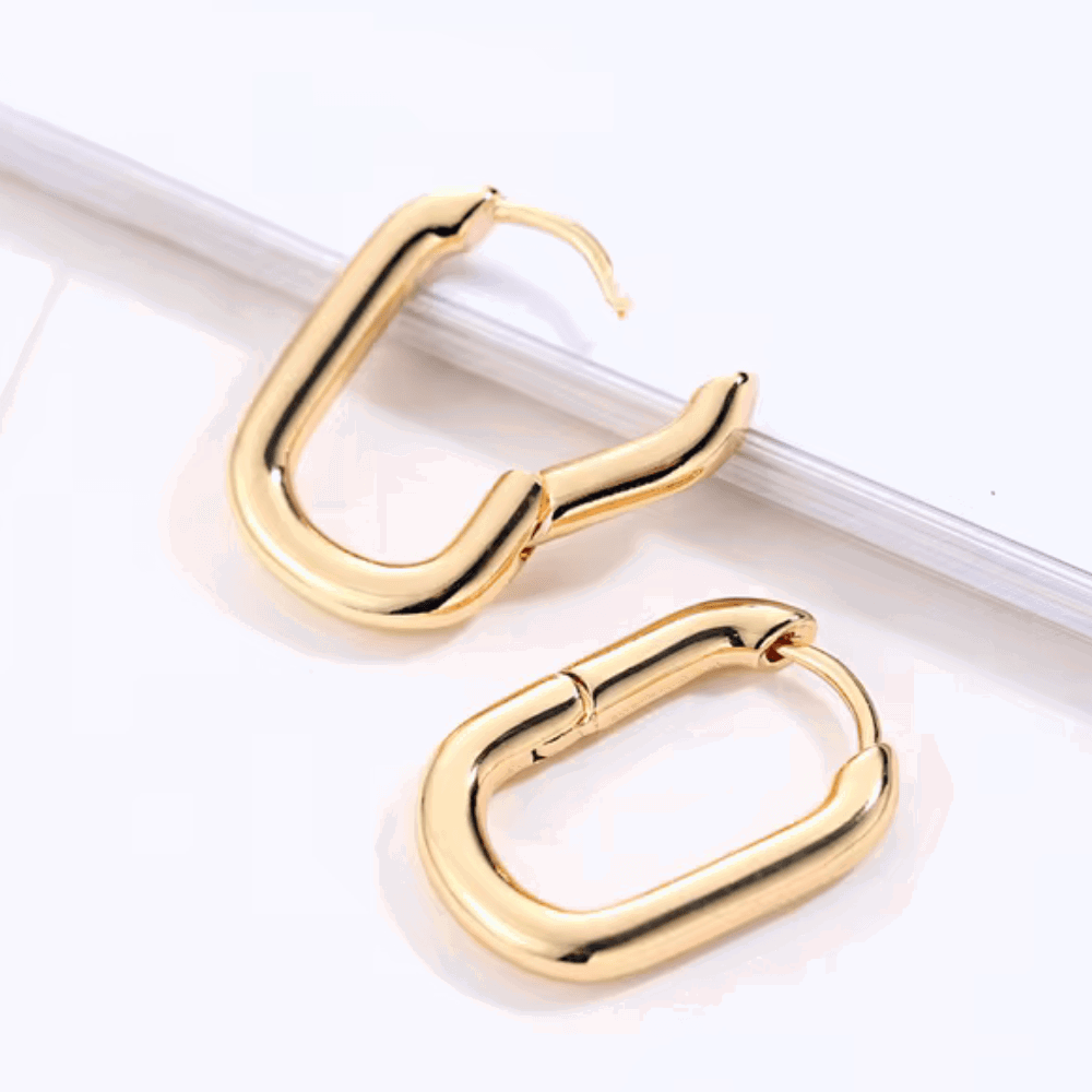 Lurienne Rectangle Hoop Earrings – Sleek & Stylish