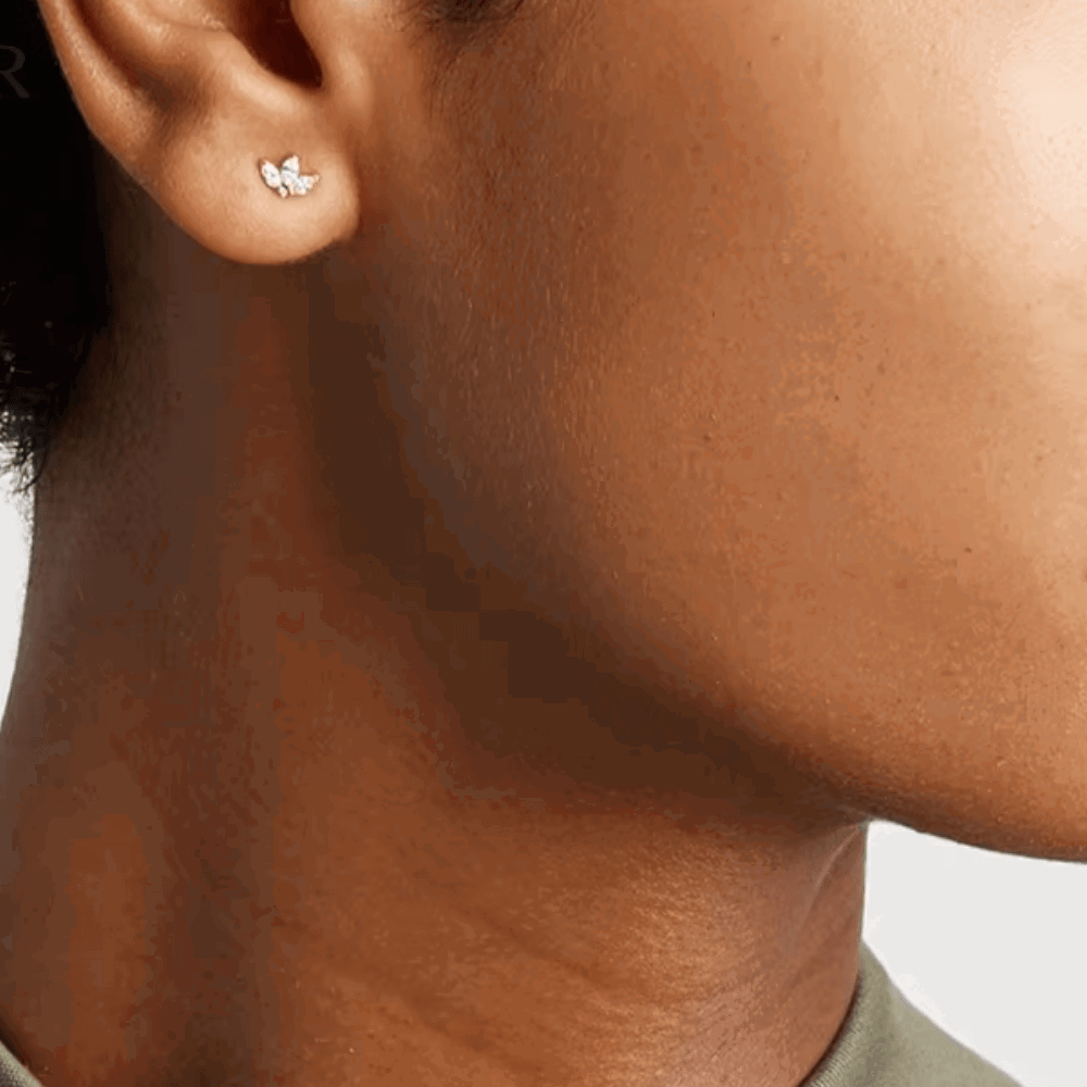 Solis Golden Blossom Studs with Cubic Zirconia