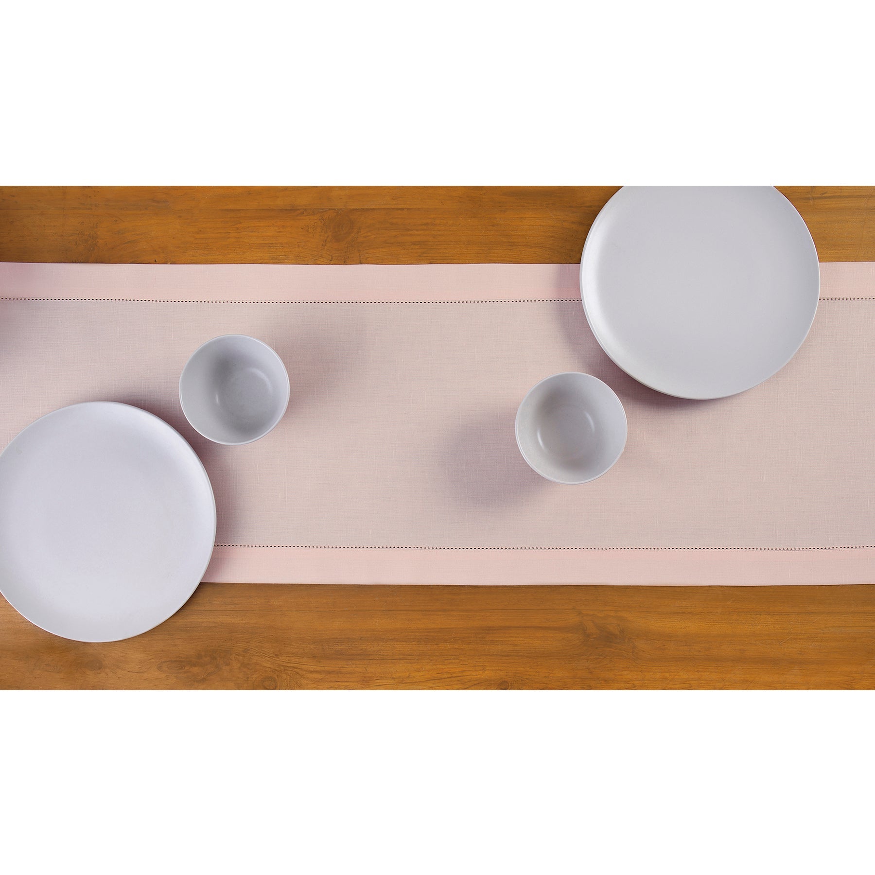 Cotton Linen Hemstitch Table Runner