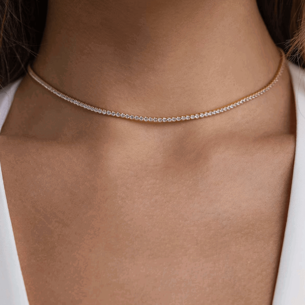 Moonlit Tennis Necklace with AAAAA Cubic Zirconia