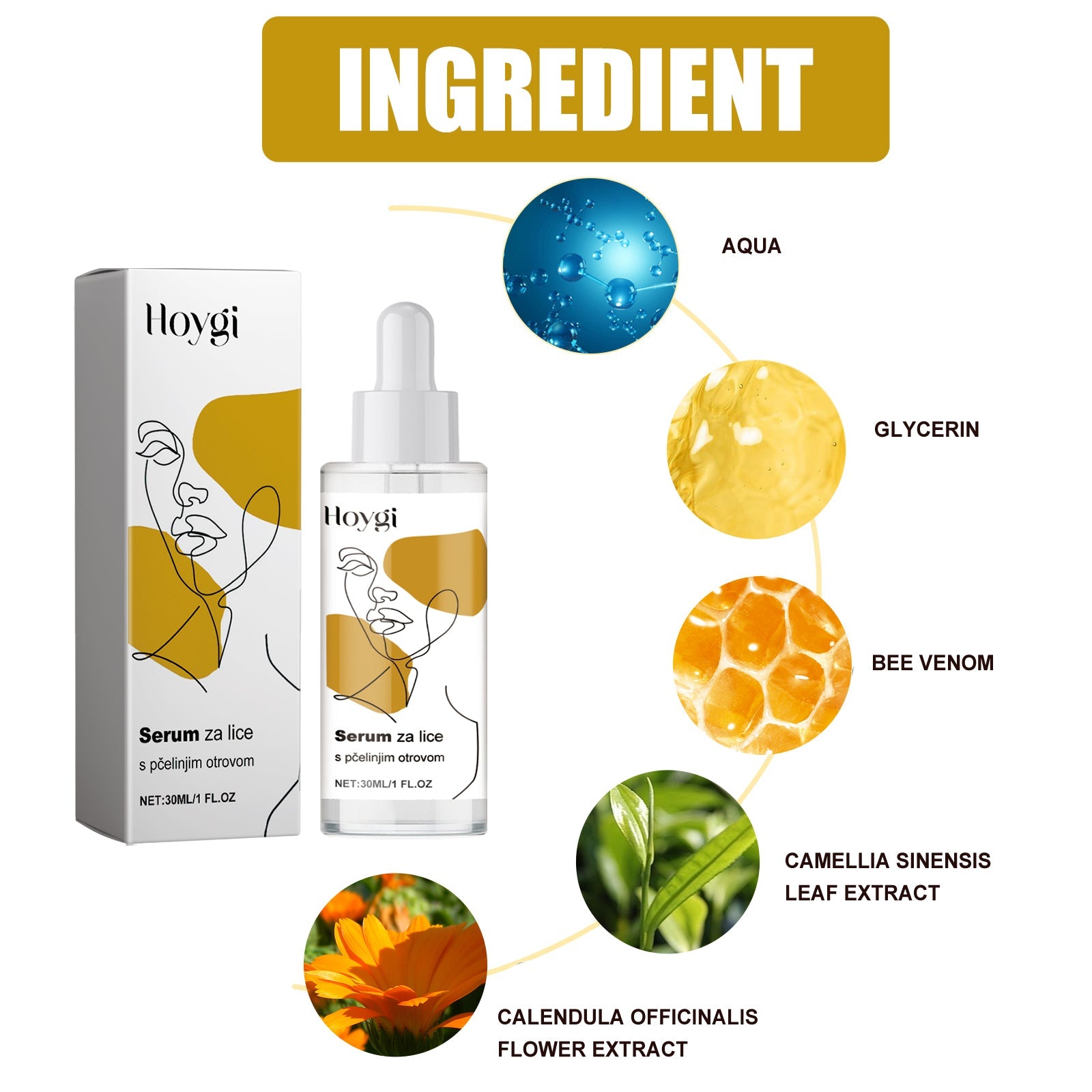 Serum Za Lice S Pčelinjim Otrovom, Fade Fine Lines Crow's Feet Skin Tender Long-Lasting Moisturizing Anti-Wrinkle Essence