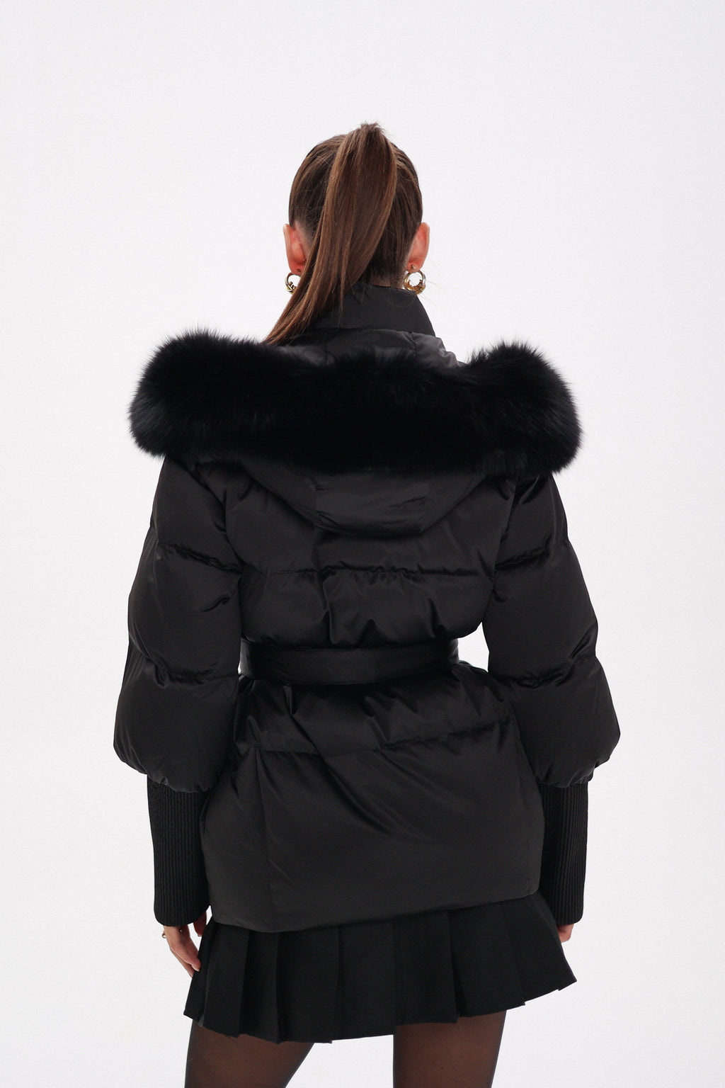 Pre-Order. Re-Stock Ships October 20. Amanda Genuine Fur Trim Down Fill Coat