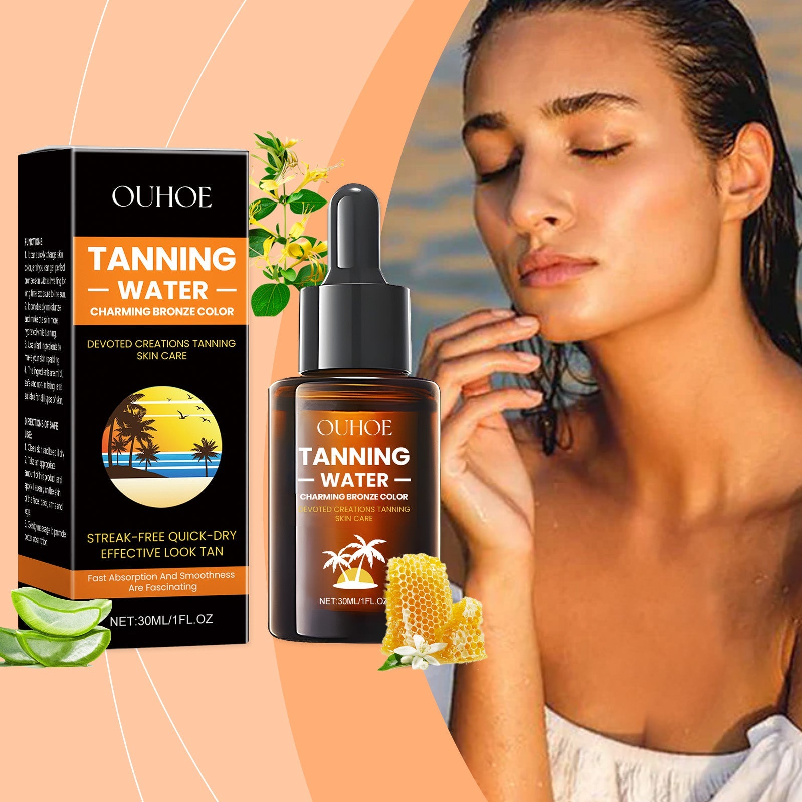 Black Essence, Summer Outdoor Body Care Natural And Even Skin Tanning Moisturizing Essence