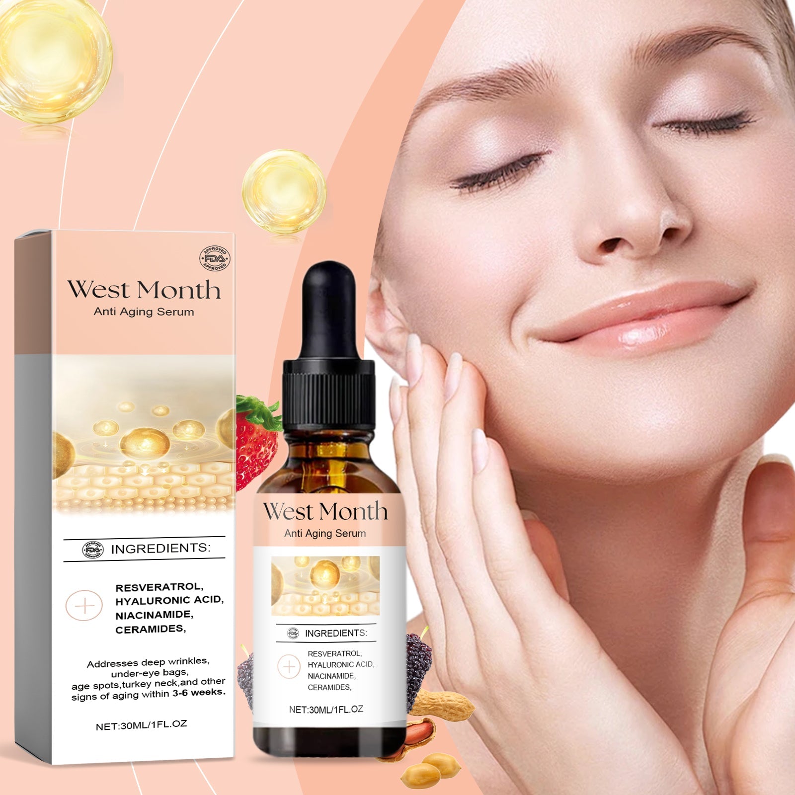 Facial Essence Enhances Skin Elasticity, Hydrates And Moisturizes Facial Moisturizing Skin Care Essence