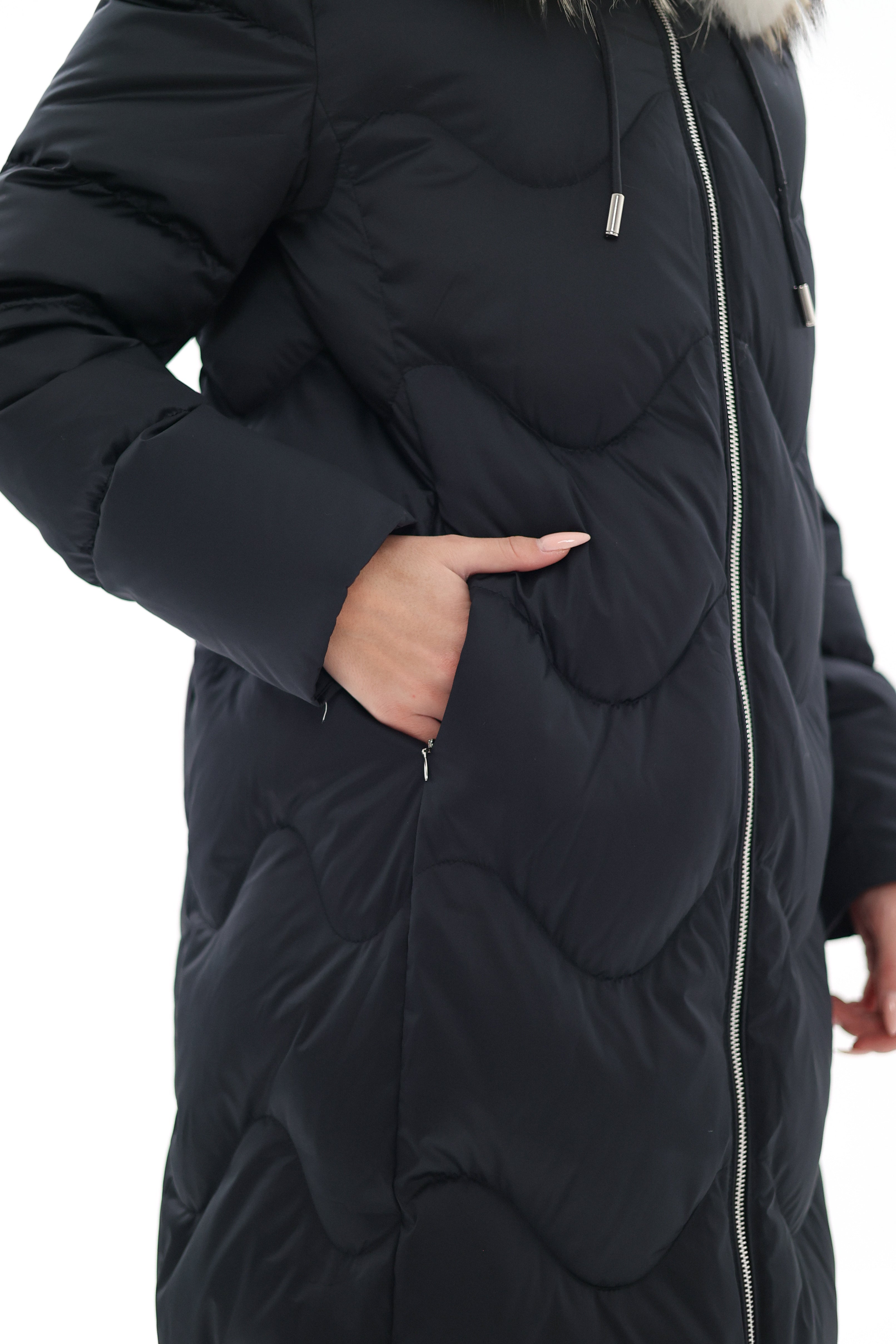 Genuine Fur Trim Down Fill Coat
