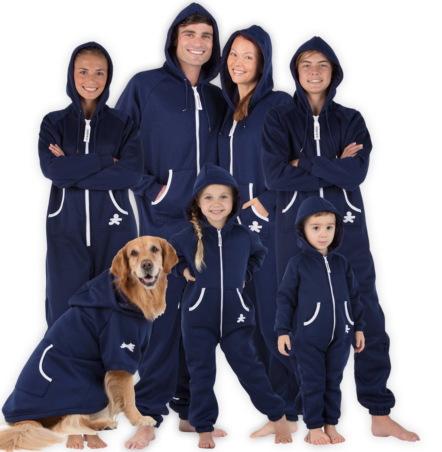 Family Matching Navy Blue Hoodie Onepiece Onesie