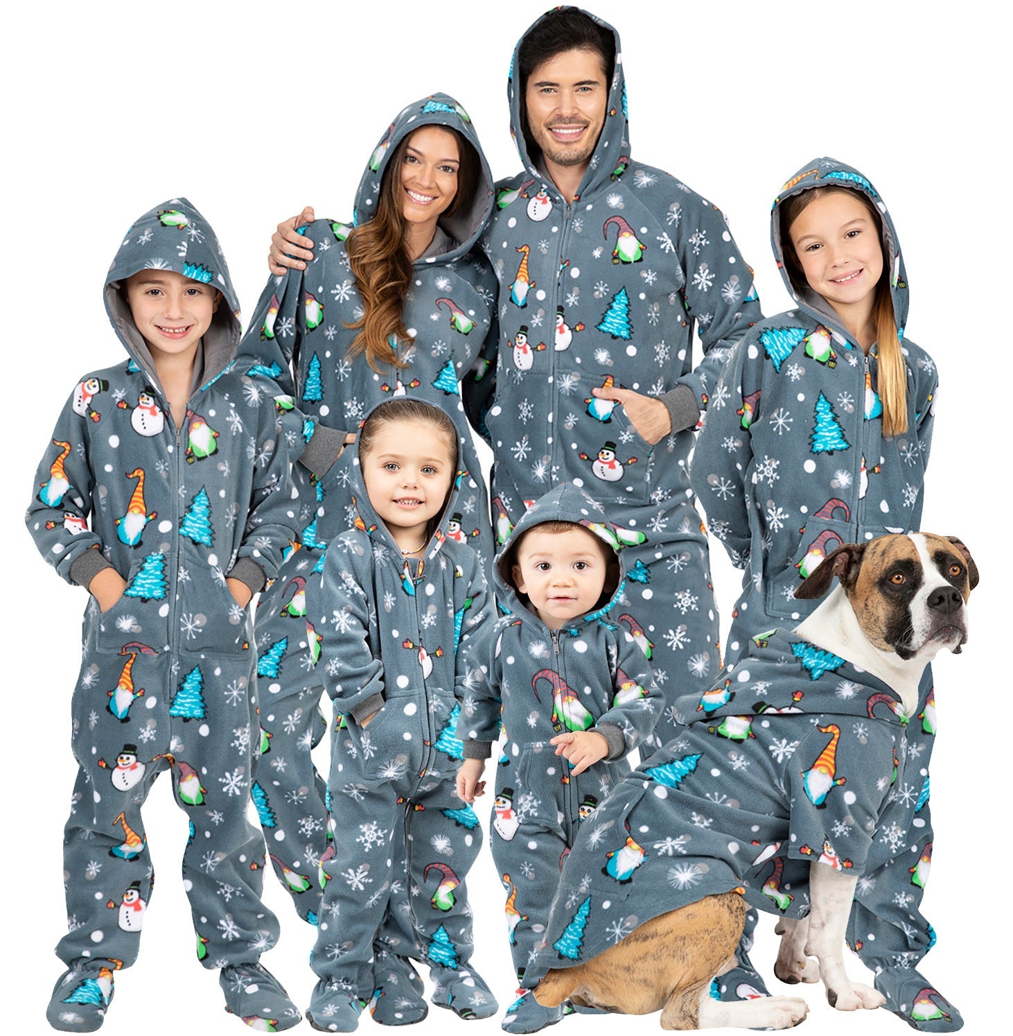 Family Matching Gnomes Greeting Hoodie Fleece Onesie