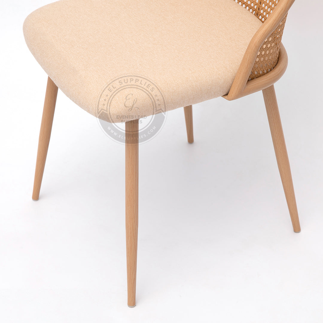ASILAH Beige Rattan Swivel Dining Chair