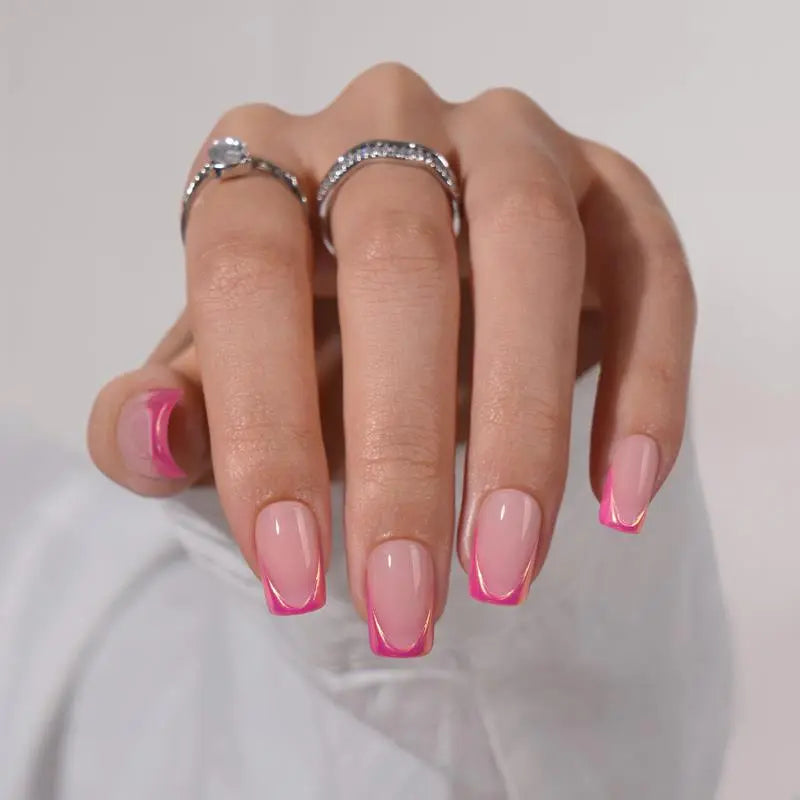 Metallic Petal Square Nails - Press On Nails