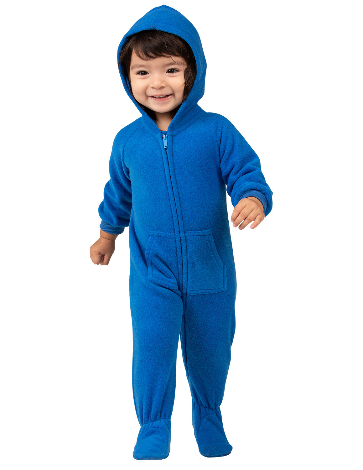 Brilliant Blue Infant Hoodie Fleece Onesie