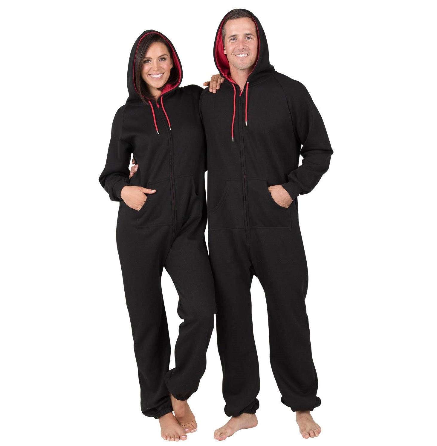 Family Matching Black & Red Hoodie Onepiece Onesie