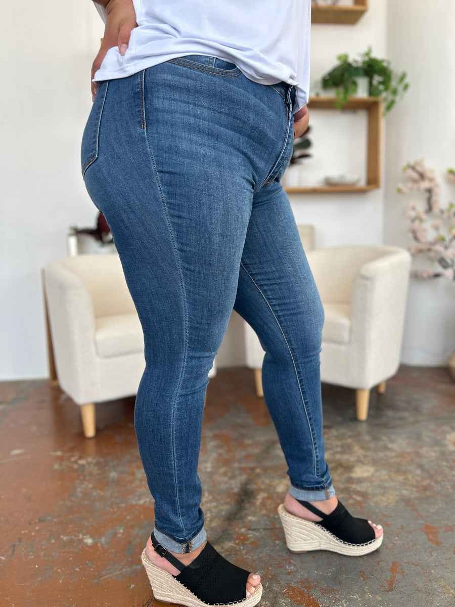 Judy Blue Full Size Cuffed Hem Skinny Jeans for Women