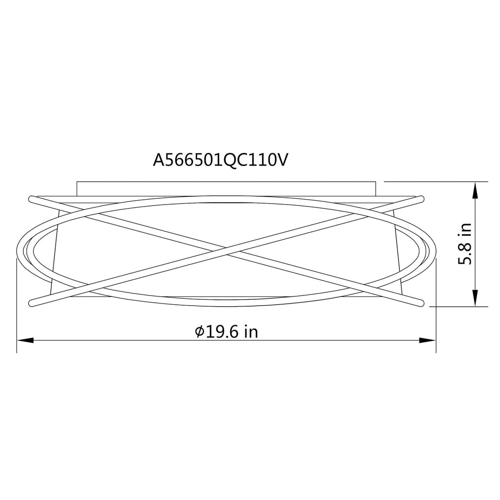 20" Modern Brown LED Flush Mount Ceiling Light